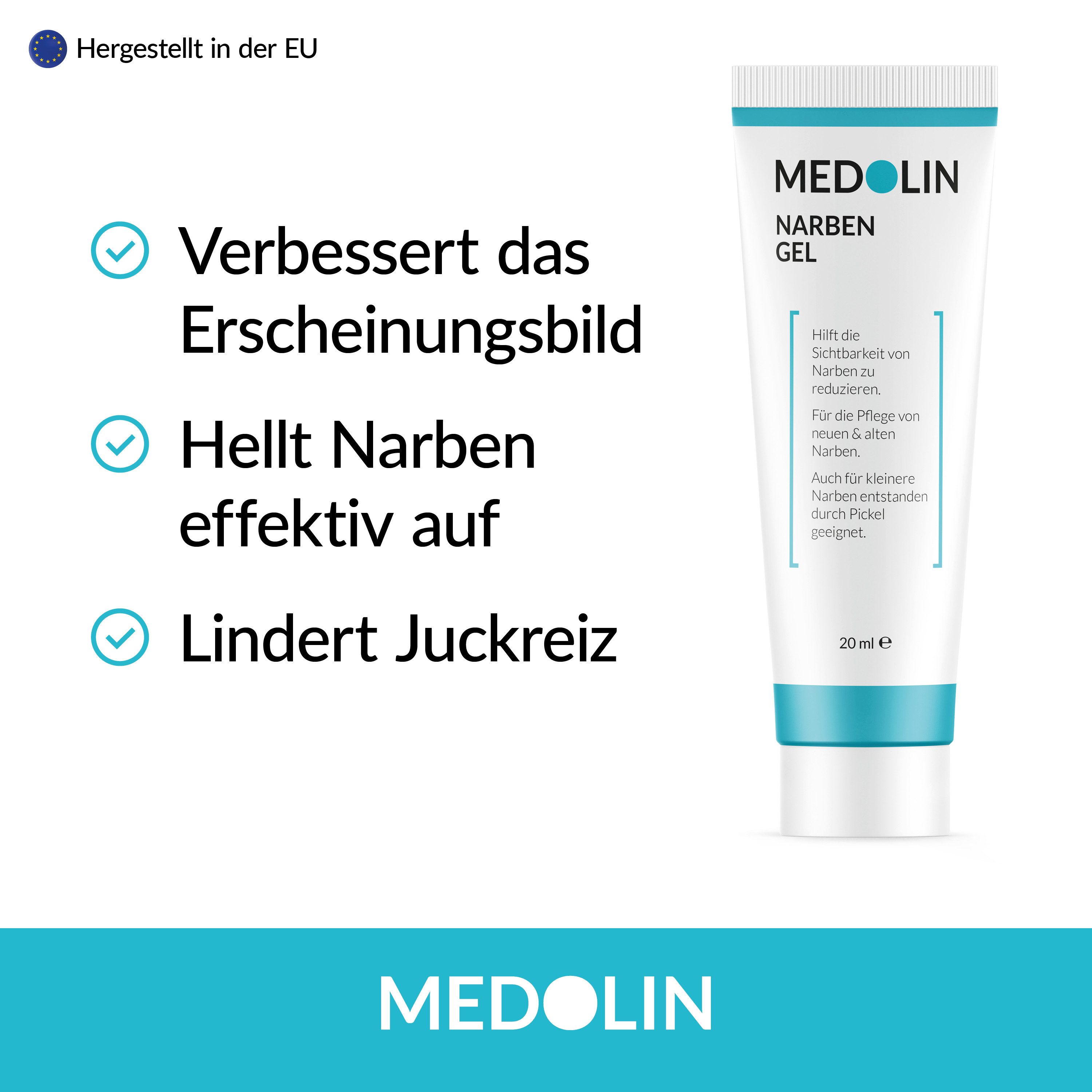 Medolin Hautpflegegel Narbengel - Effektive Narben Creme - Narbensalbe für schöne Haut, 1-tlg.