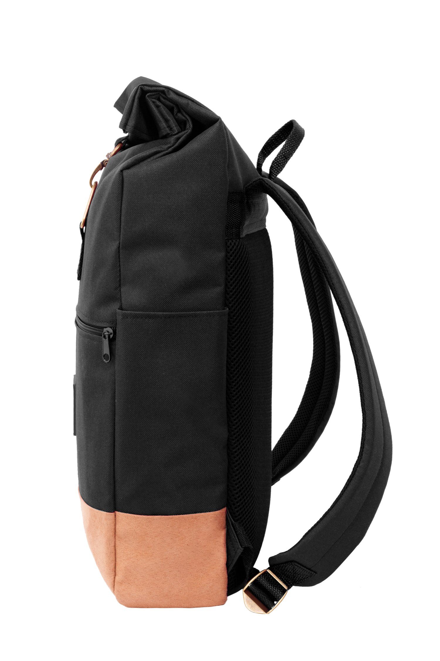 Manufaktur13 Tagesrucksack Timber Wood Roll-Top Backpack - Rucksack (18L), Daypack, Laptopfach, Flaschenhalter