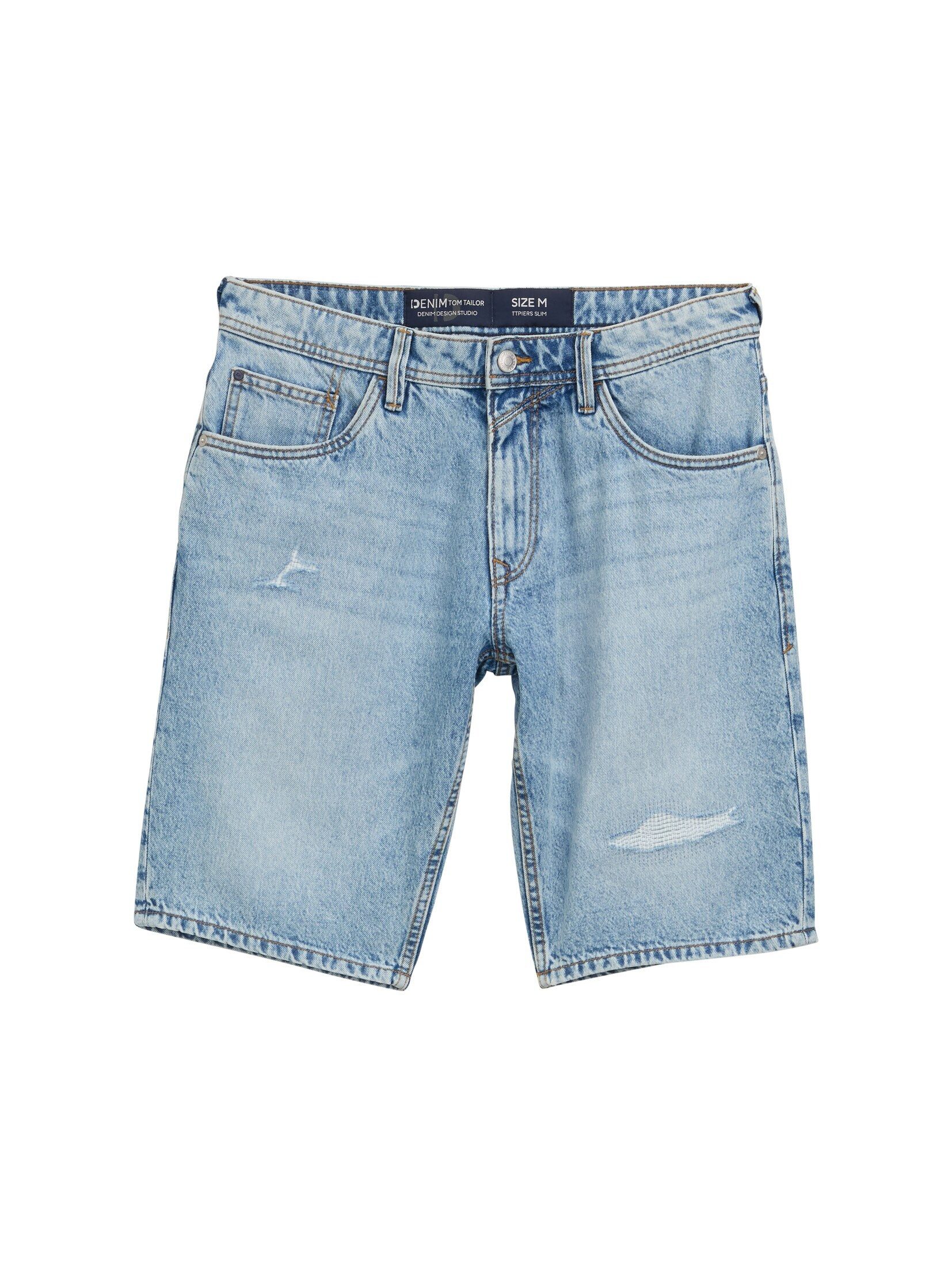 TOM TAILOR Denim Shorts Jeanshosen TTPIERS SLIM DESTROYED Jeans Shorts
