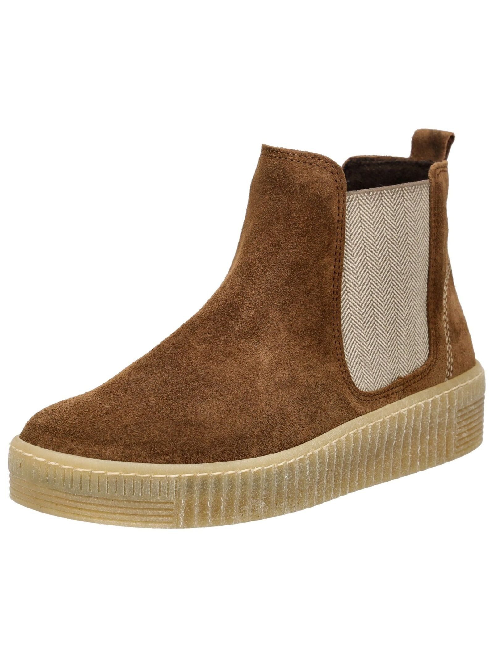 Stiefelette Veloursleder/Textil Plateaustiefelette