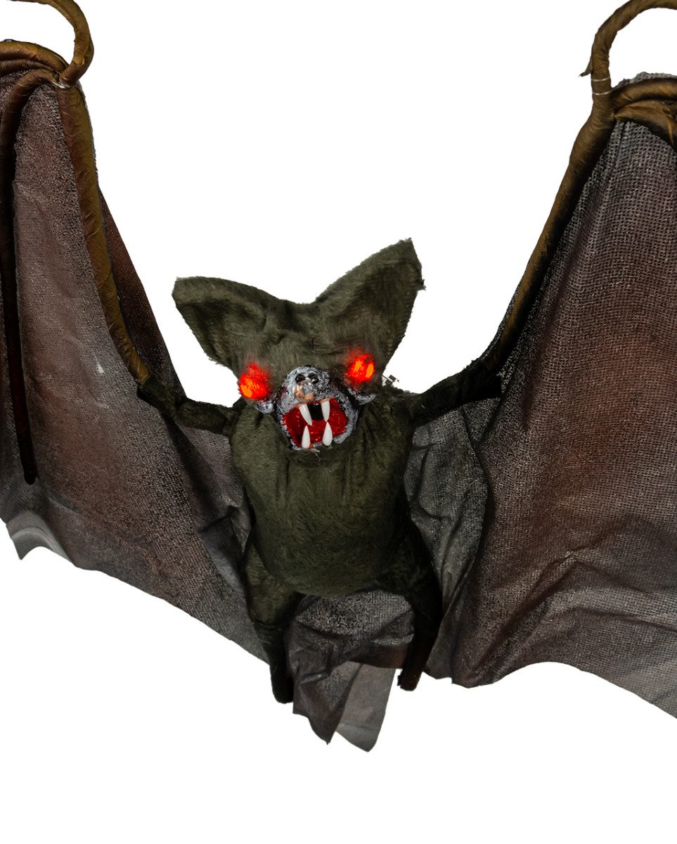 Horror-Shop Dekoobjekt Fledermaus Deko mit Leuchtaugen 120cm als Hallowee günstig online kaufen