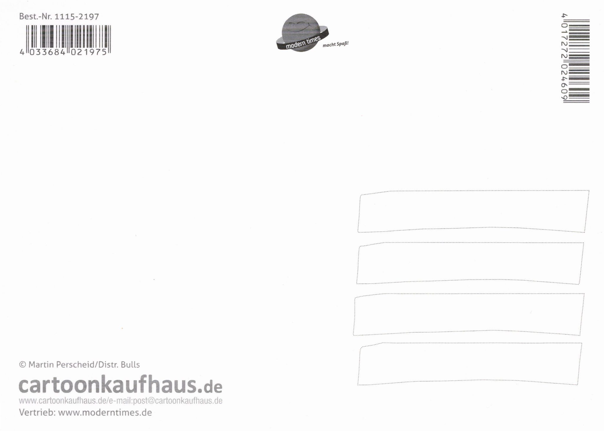 Thumbnail - Postkarte Cartoon-Postkarte Martin Perscheid "Das ist ein Überfall: Hände h ..."