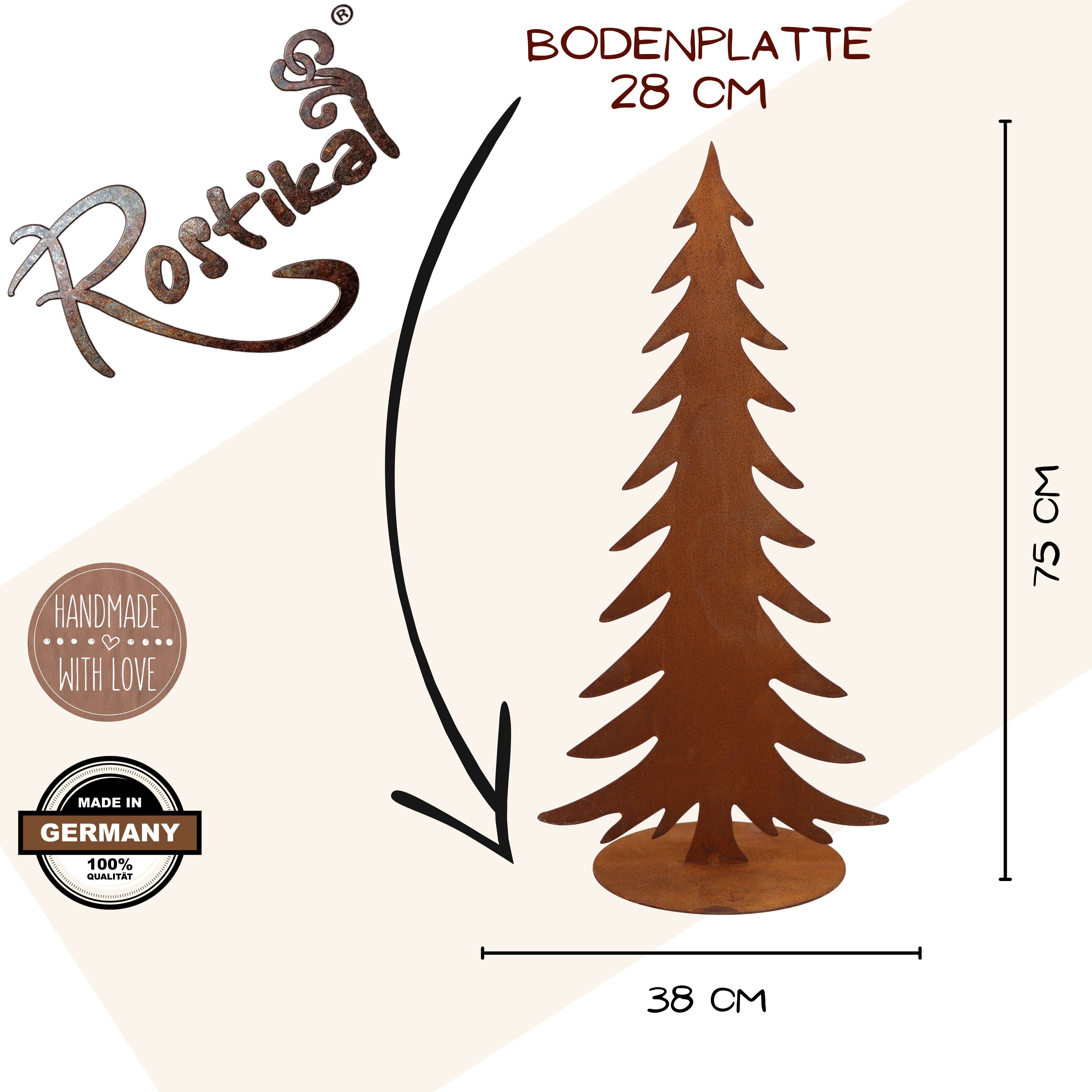 Rostikal Weihnachtsfigur Weihnachten Deko Metall Weihnachtsdeko Tannenbaum (1 St), echter Rost