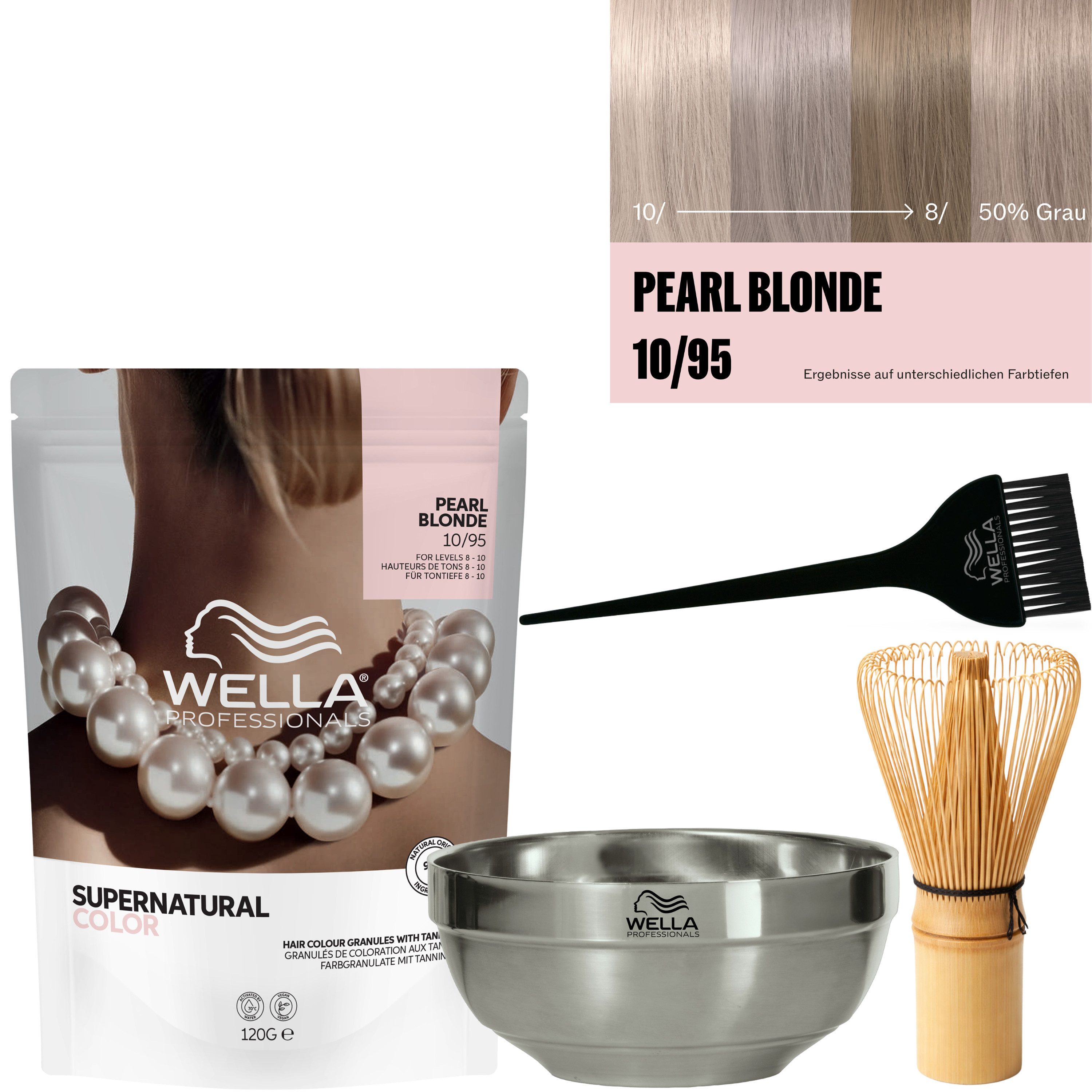 Wella Professionals Haarfarbe Supernatural Color Komplett-Set, 4-tlg., Haarfarbe aus bis zu 100% natürlichen Inhalttstoffen