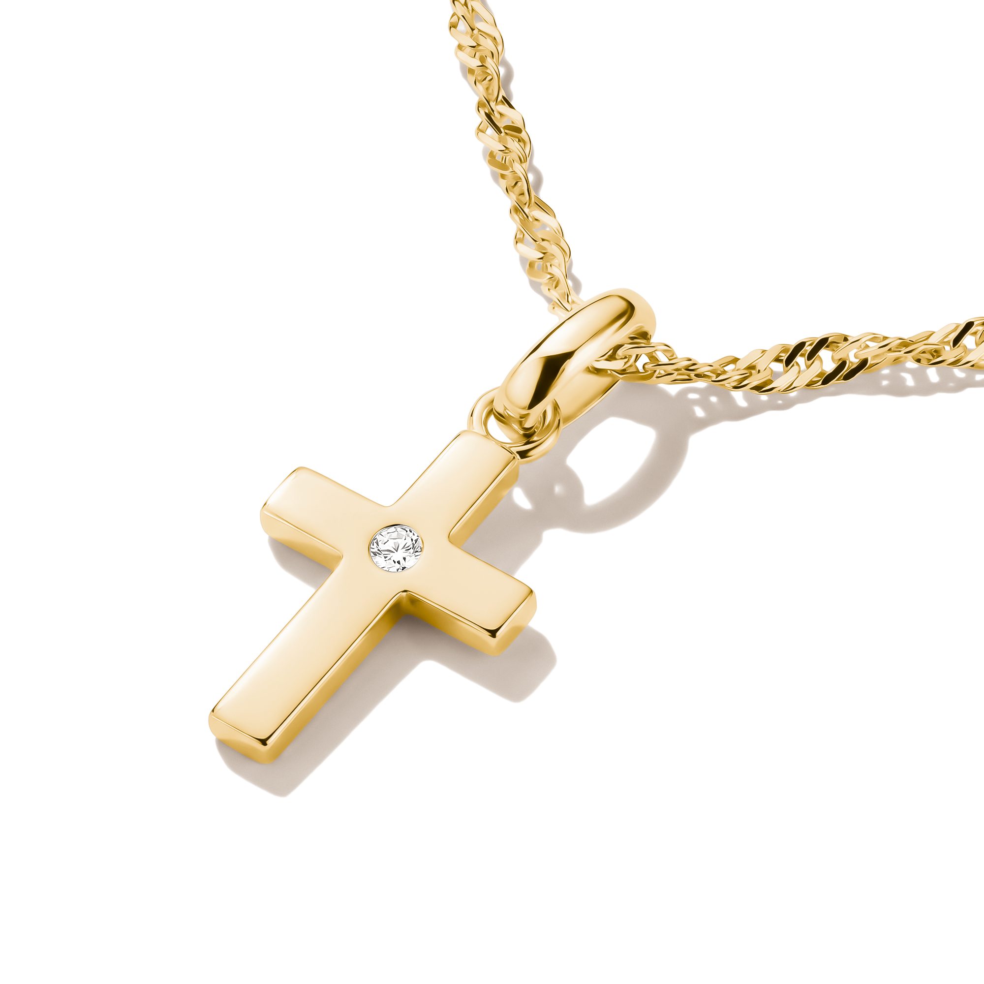 THOMAS SABO Charm-Einhänger Kreuz mit Zirkonia-Steinen, Anhänger für Charm-Armband - Connect, mit Zirkonia (synth)