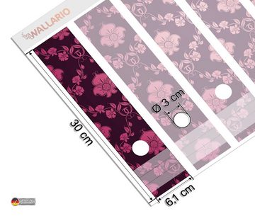 Wallario Etiketten Blumenmuster Damast in pink lila, Ordnerrücken-Sticker in verschiedenen Ausführungen