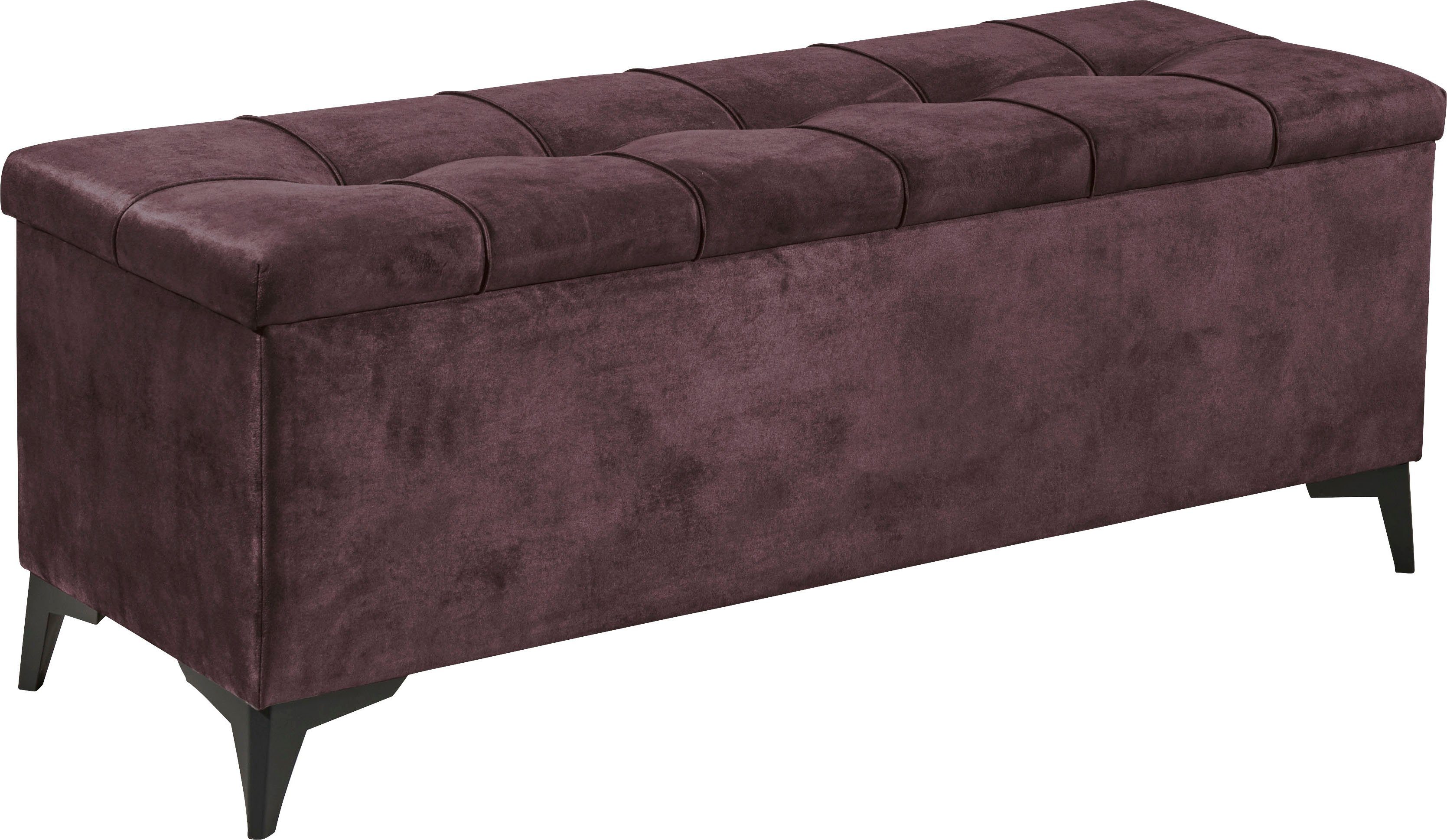 ED EXCITING Bettbank mit DESIGN Oregon, Truhenbank Breite 140cm, aubergine Stauraum