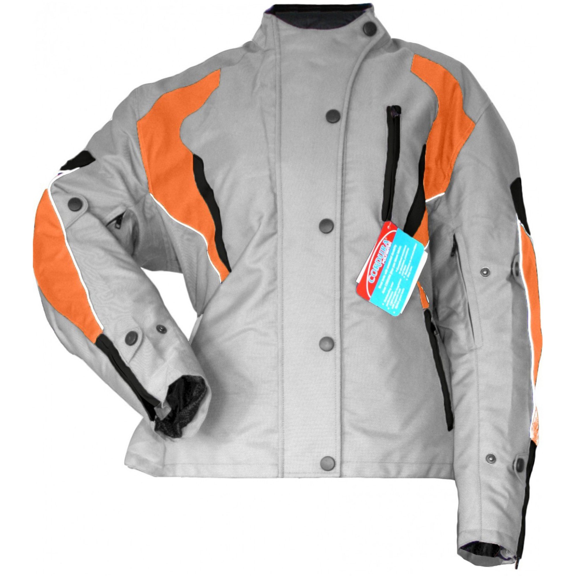 German Wear Motorradjacke GW321J Orange Damen Motorradjacke Textilienjacke Grau Orange