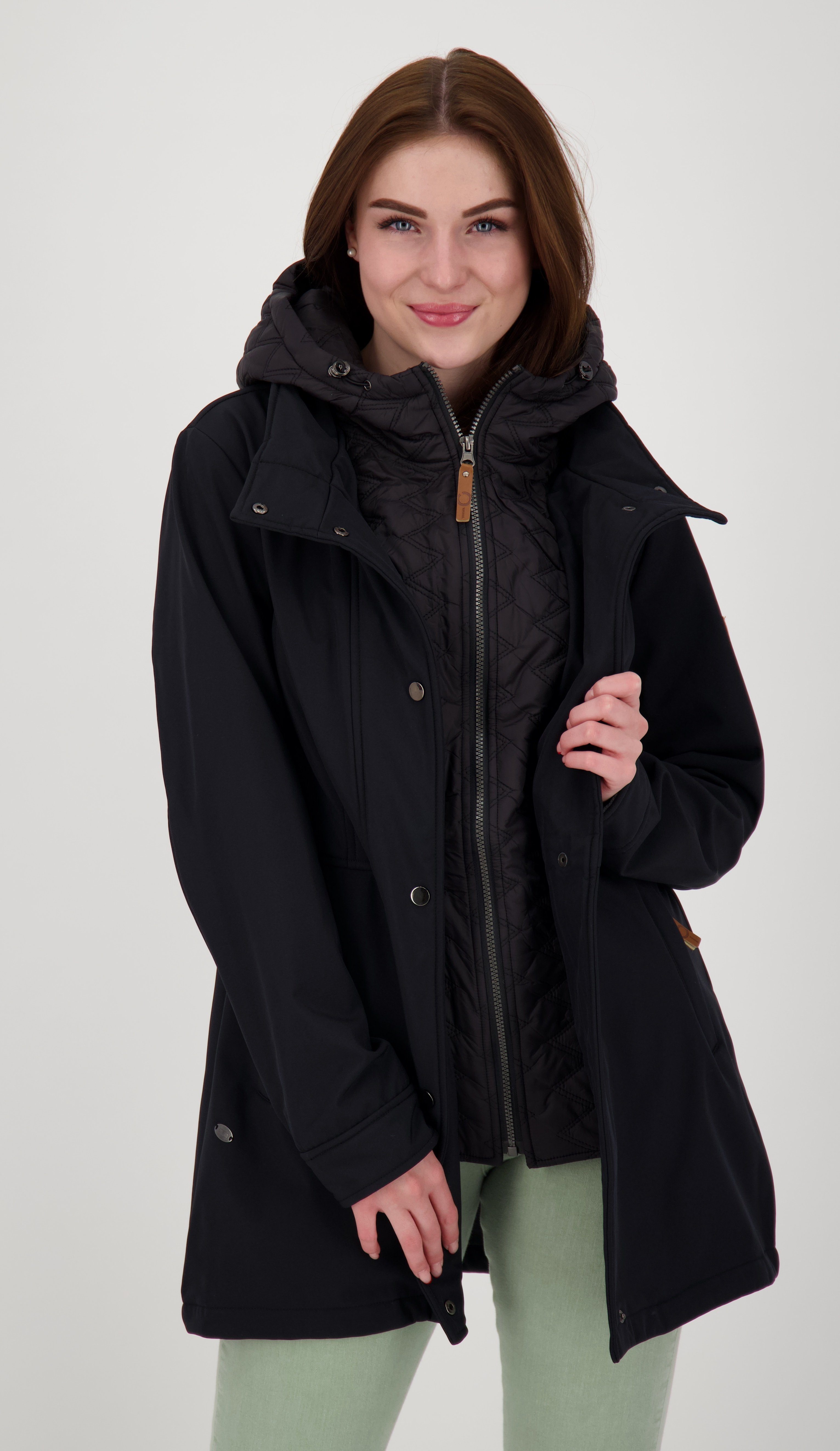 Größen Active SASKIA black DEPROC auch Großen in CS WOMEN Softshelljacke