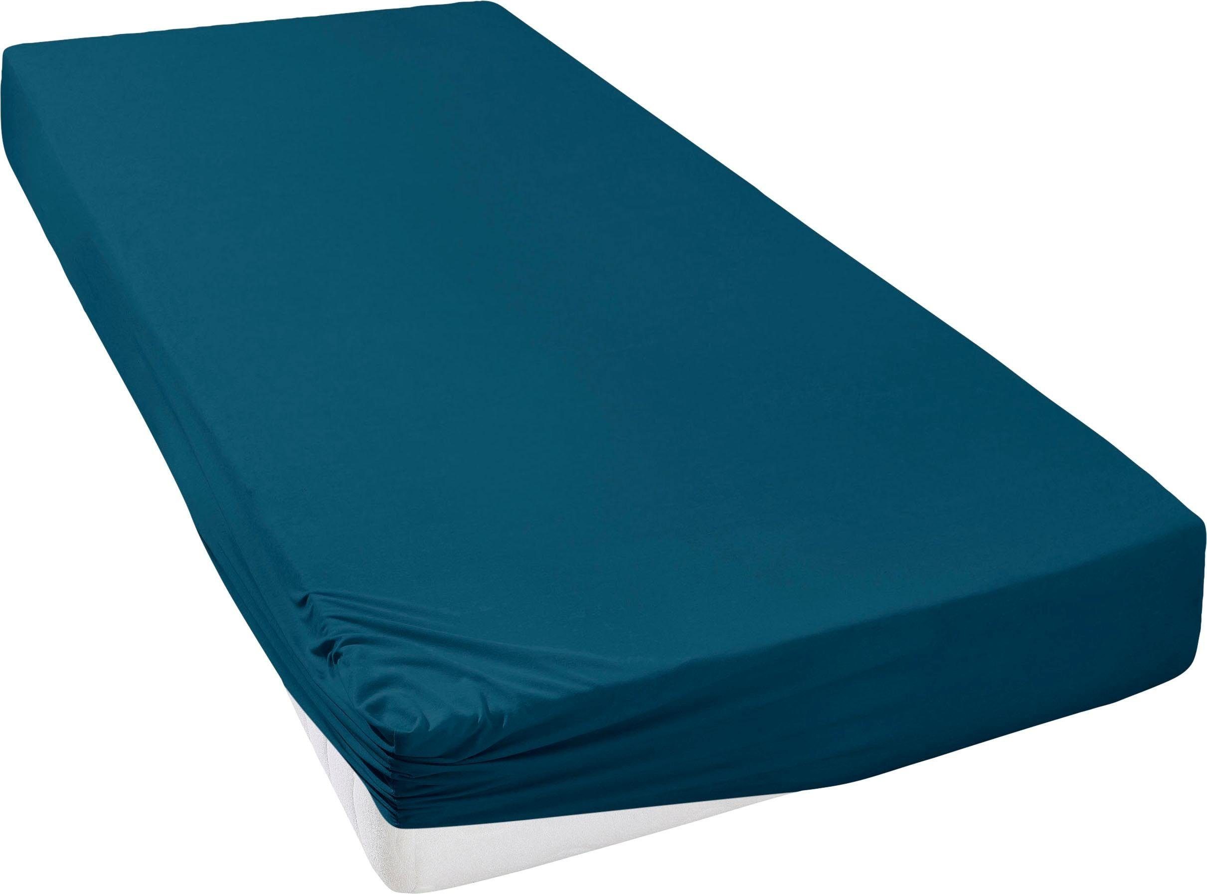 OTTO home Spannbettlaken SOUCY aus Baumwolle mit Elasthan, 160 g/m², Jersey-Elasthan, Gummizug: rundum, (1 Stück), Premium Bettlaken für Matratzen bis 30 cm Höhe, optimale Passform