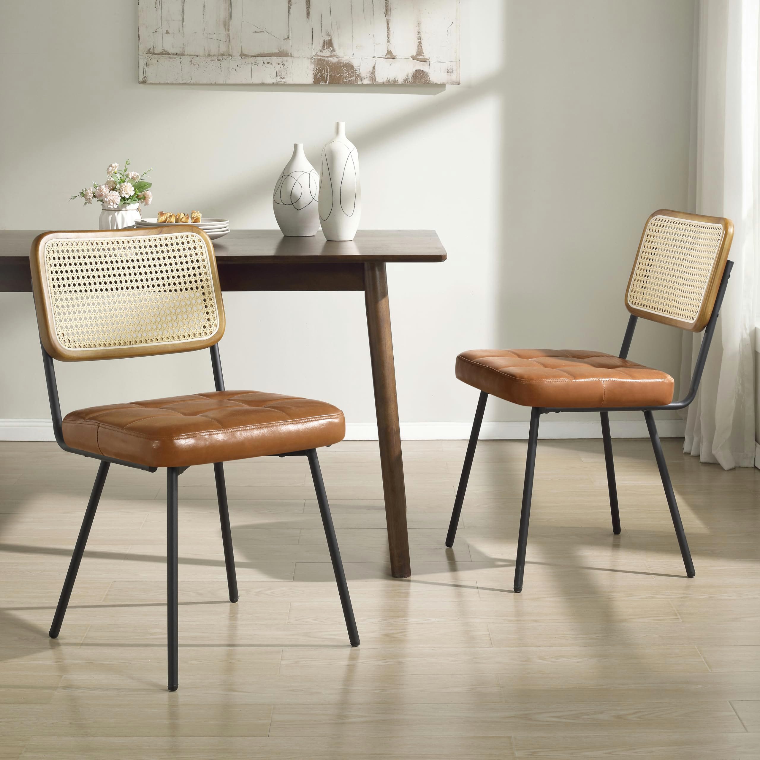 Art Leon Esszimmerstuhl CC061 (Rattan Esszimmerstühle 2er Set Mid Century M günstig online kaufen