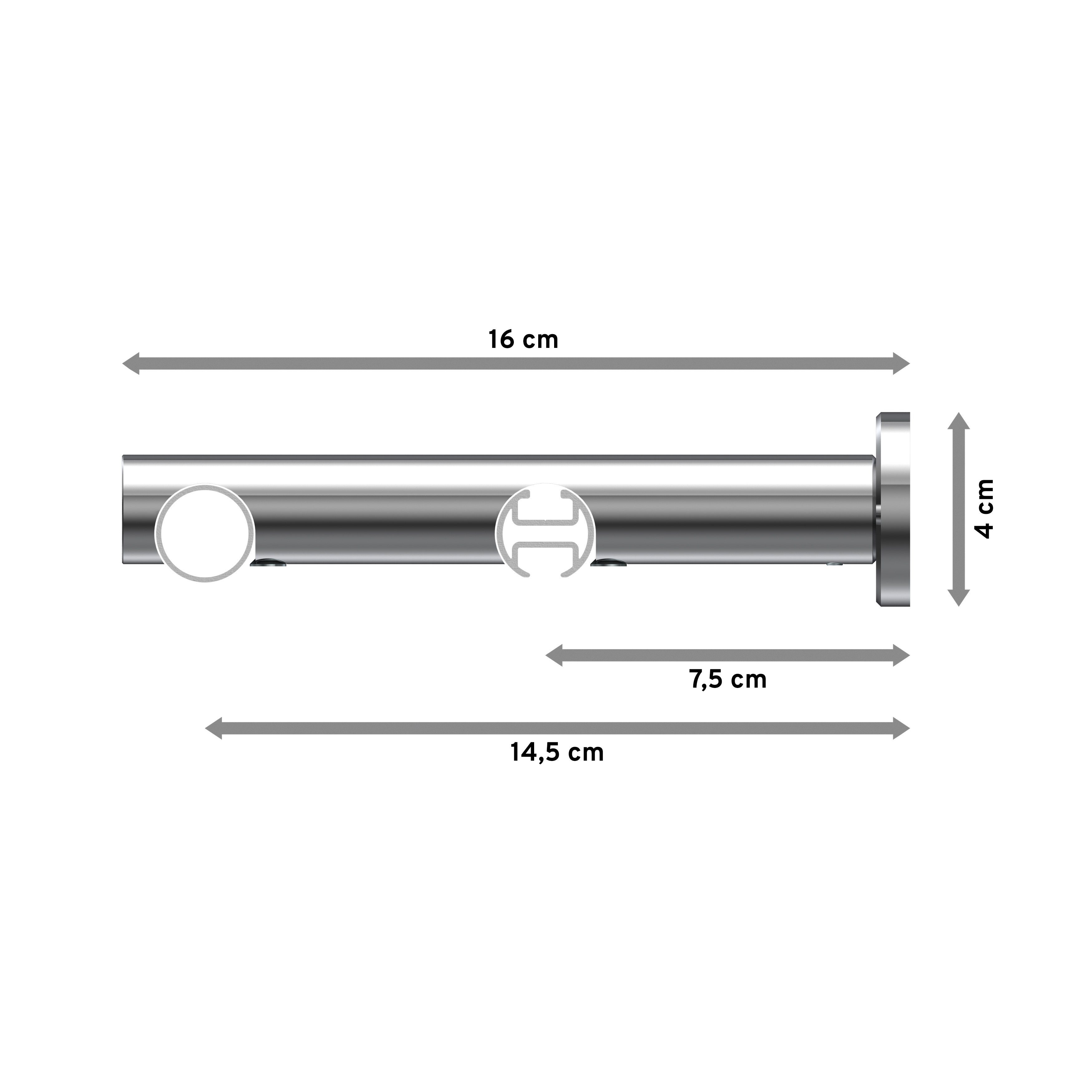 Gardinenstange Platon Mavell, INTERDECO, Ø Chrom mm, 20 Wandmontage, 2-läufig