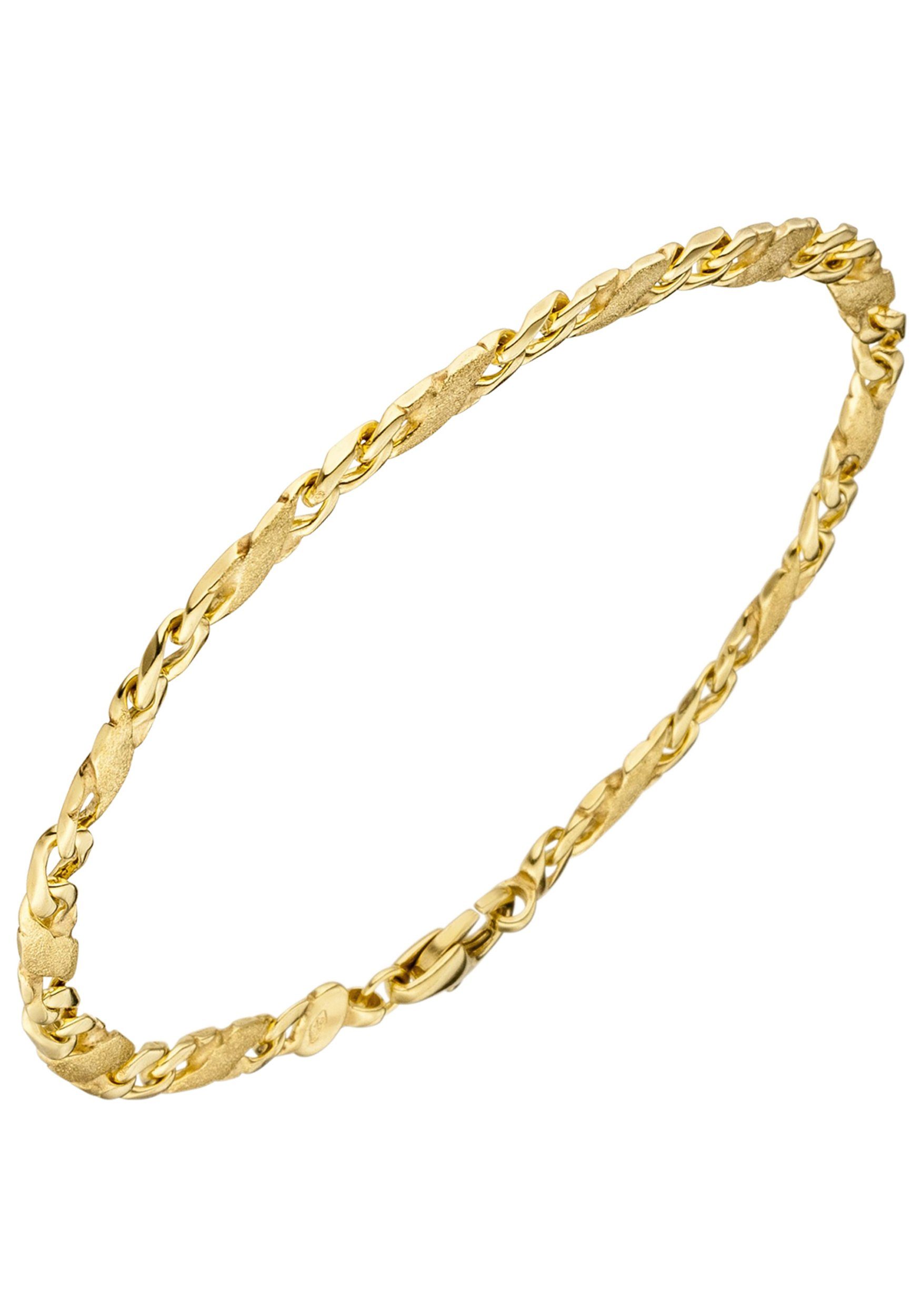 JOBO Goldarmband, 585 Gold 21 cm, Länge ca. 21 cm, Stärke ca. 4,4 mm x 1,8  mm