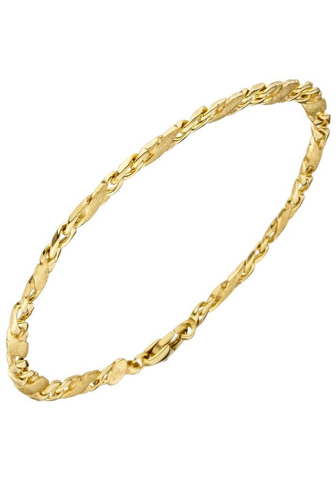 JOBO Goldarmband, 585 Gold 21 cm, Länge ca. 21 cm, Stärke ca. 4,4 mm x 1,8  mm
