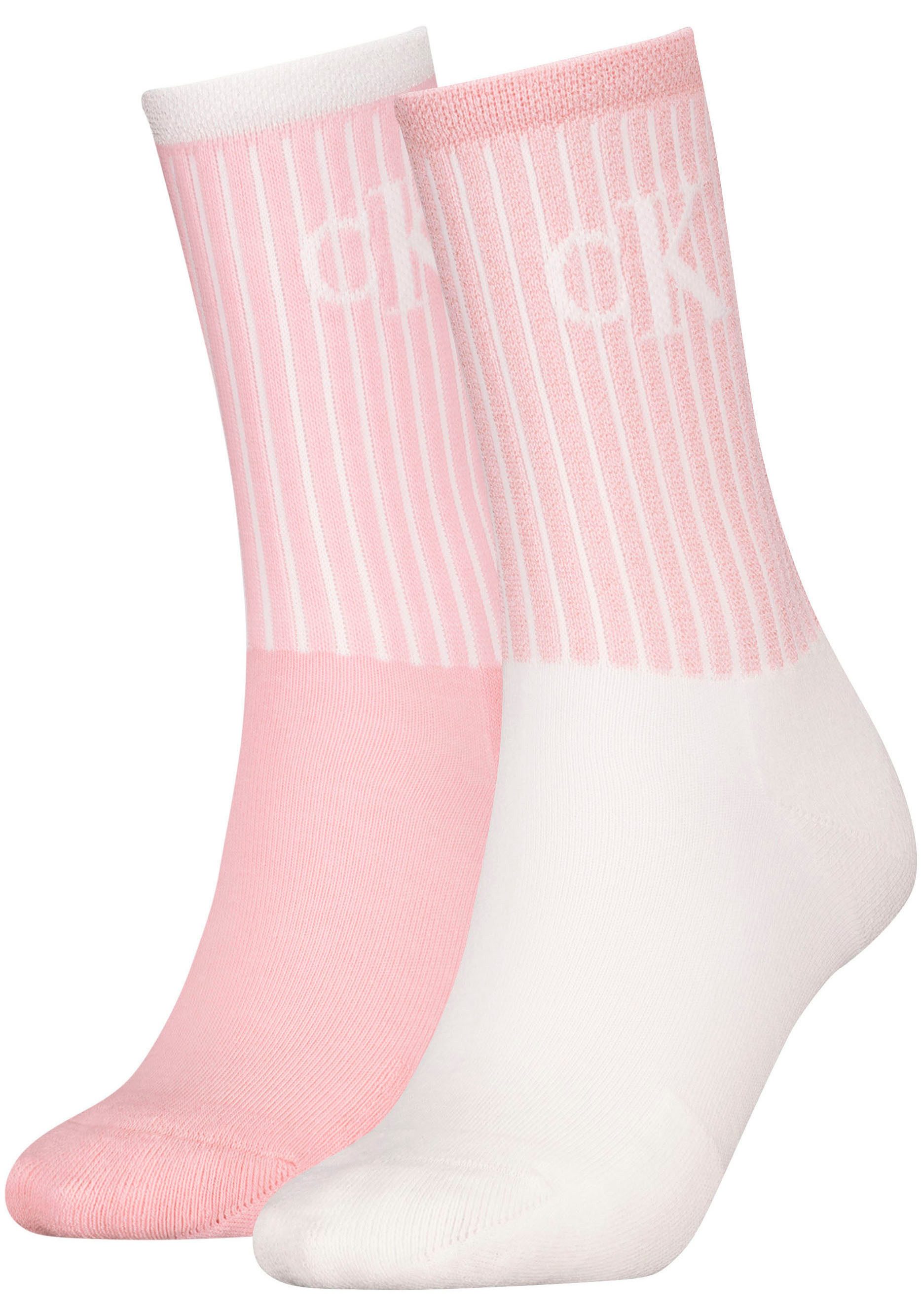 Calvin Klein Jeans Socken CKJ WOMEN SOCK 2P GLOSSY RIB (2-Paar, 2 Paar) mit günstig online kaufen