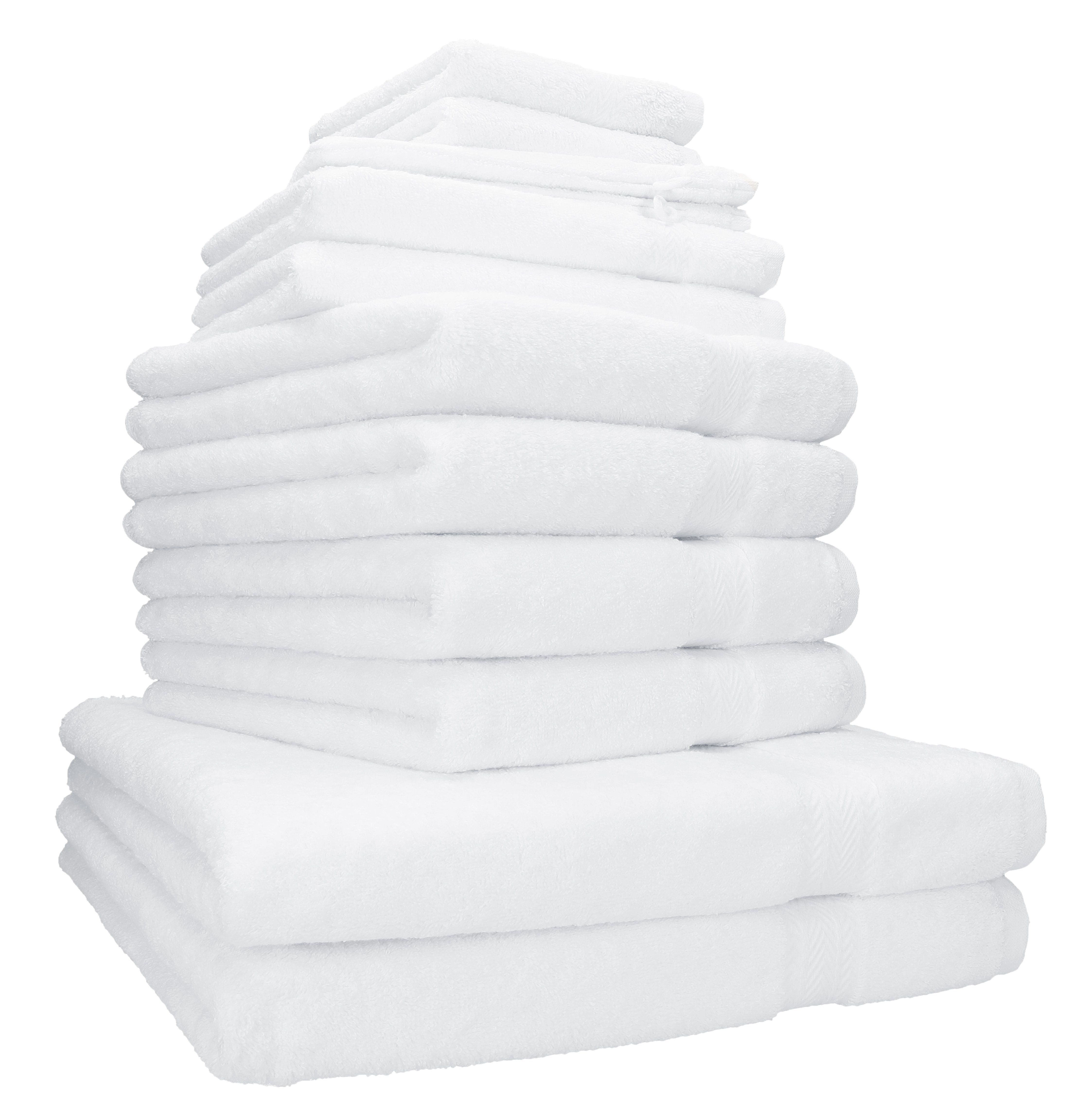Betz Handtuch Set 12er Frottier Handtuch-Set PREMIUM 100% Baumwolle, 100% Baumwolle, (12-tlg) weiß