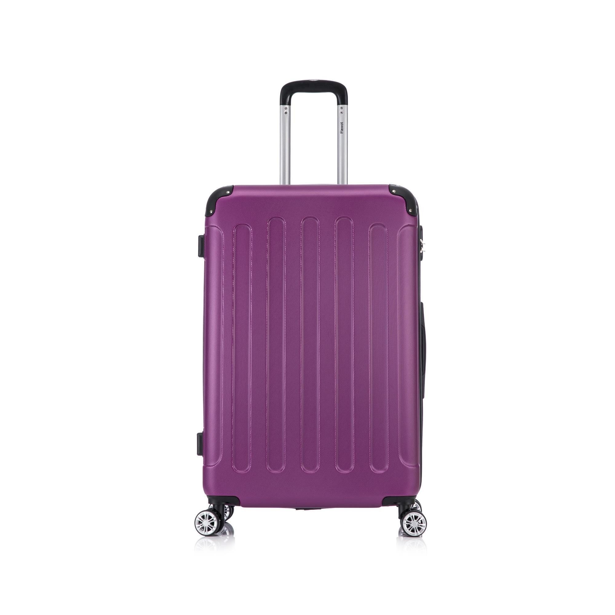 Flexot Hartschalen-Trolley F-2045 Kofferset, 360° Rollen, robuster Reisekoffer, Bordcase, 4 Rollen, Robuster und moderner Koffer mit vier 360° Rollen und Zahlenschloss