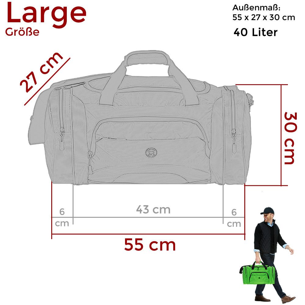 ELEPHANT Sporttasche Reisetasche Freizeittasche Damen Herren groß 55 cm Large, Color Sport Tasche Reise Sauna Fitness Gym + Flasche