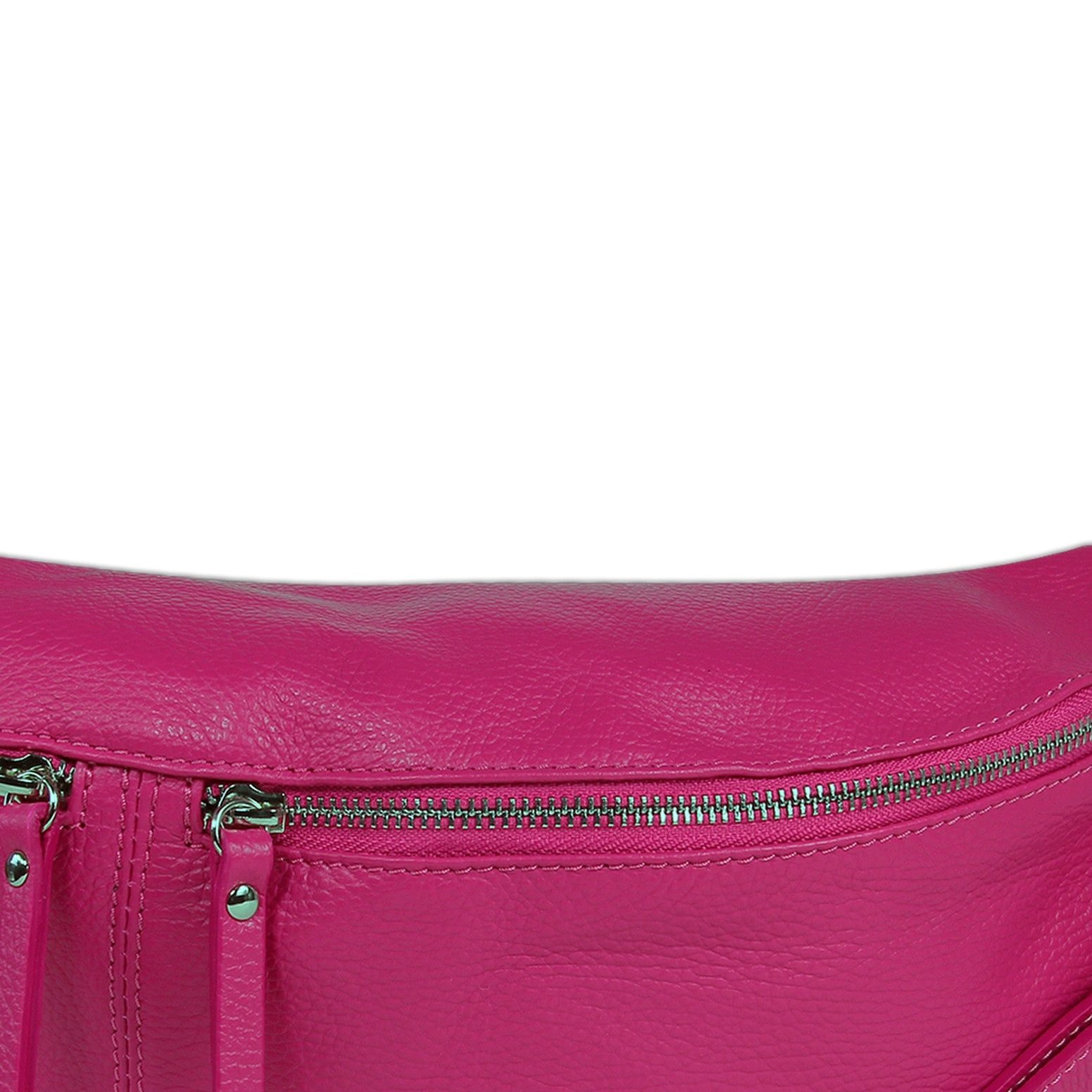 FLORENCE Gürteltasche Florence Echtleder Damen BomBag extra groß (Gürteltasche), Damen Leder Gürteltasche, pink, fuchsia ca. 37cm x ca. 20cm