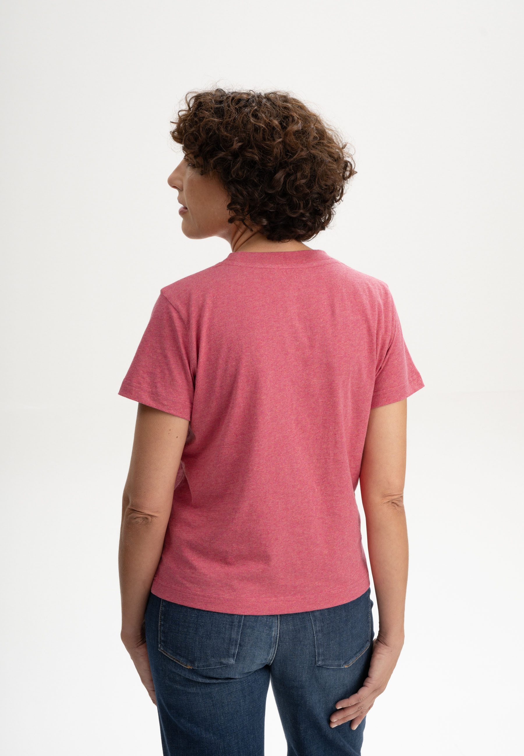 MELA Kurzarmshirt T-Shirt Style KHIRA Fein gerippter Kragen