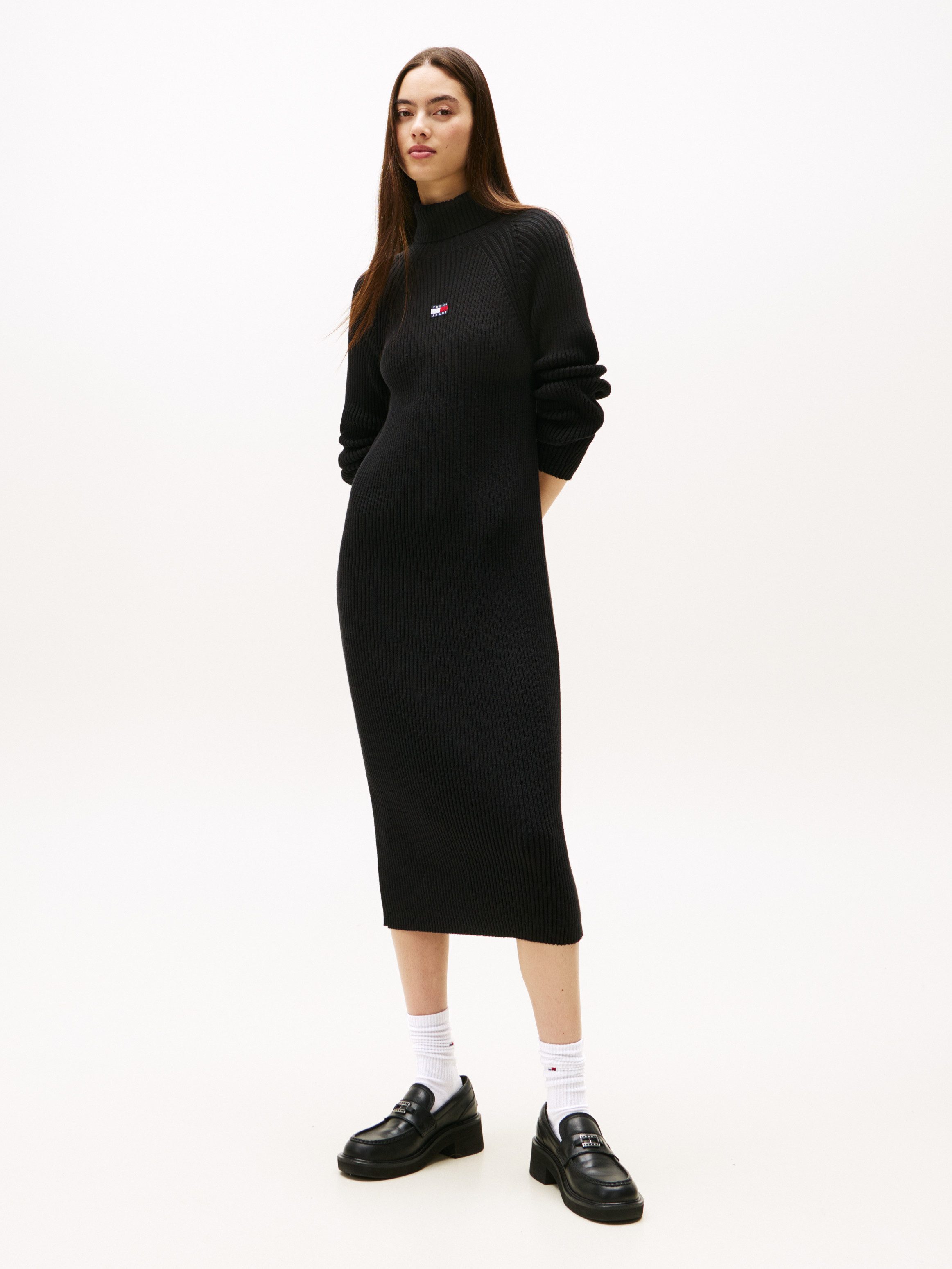 Tommy Jeans Strickkleid TJW MOCKNECK BADGE günstig online kaufen