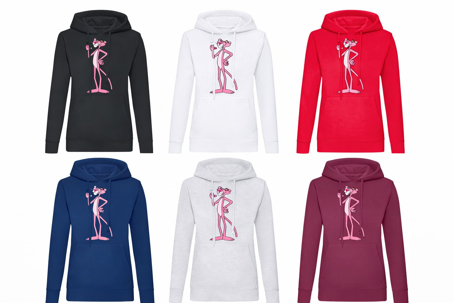Blondie & Brownie Hoodie Damen Pinkphanter Hoodie Damen Hoodie Pink Panther Motiv Freizeit Kapuzenpullover Regular Fit