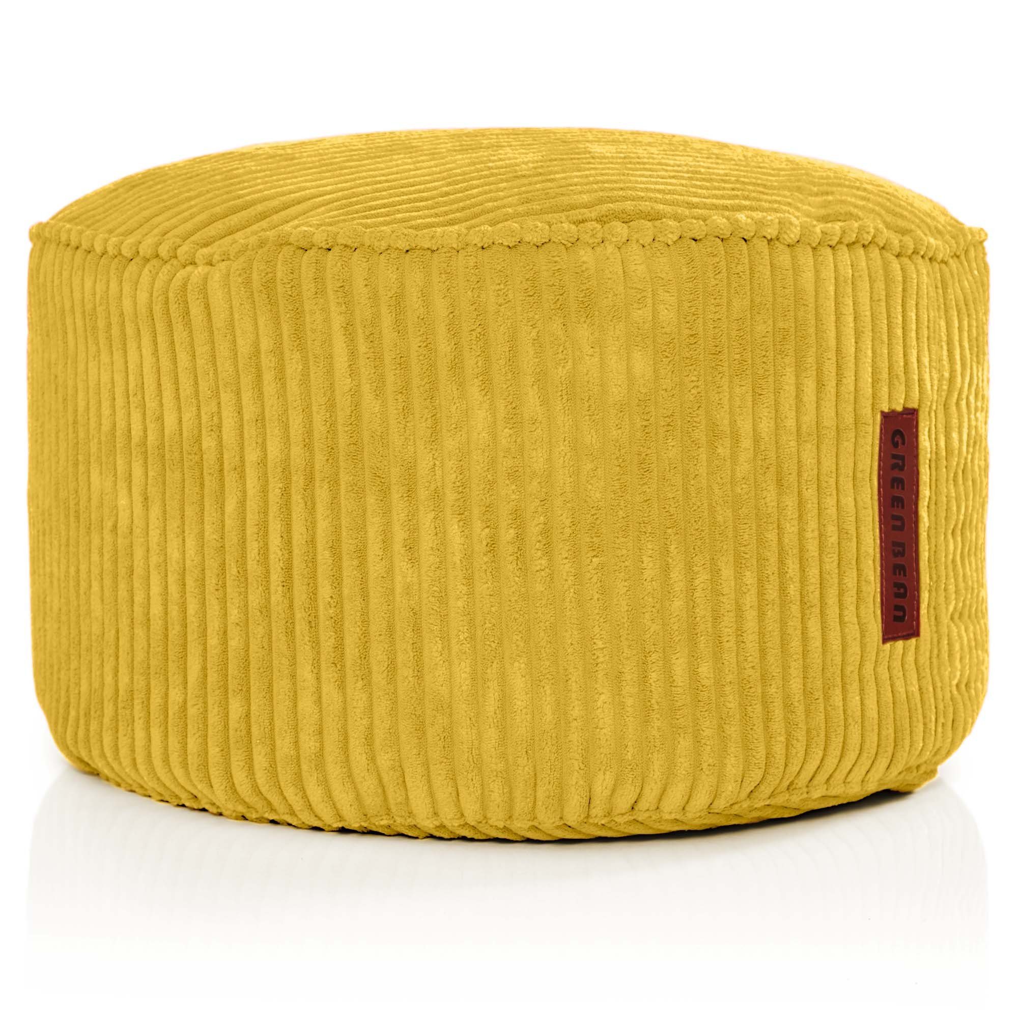 Green Bean Pouf Pouf Cord 45 x 25 cm, Indoor Sitzhocker Sitzkissen Sitzhocker Relax-Sessel Gelb