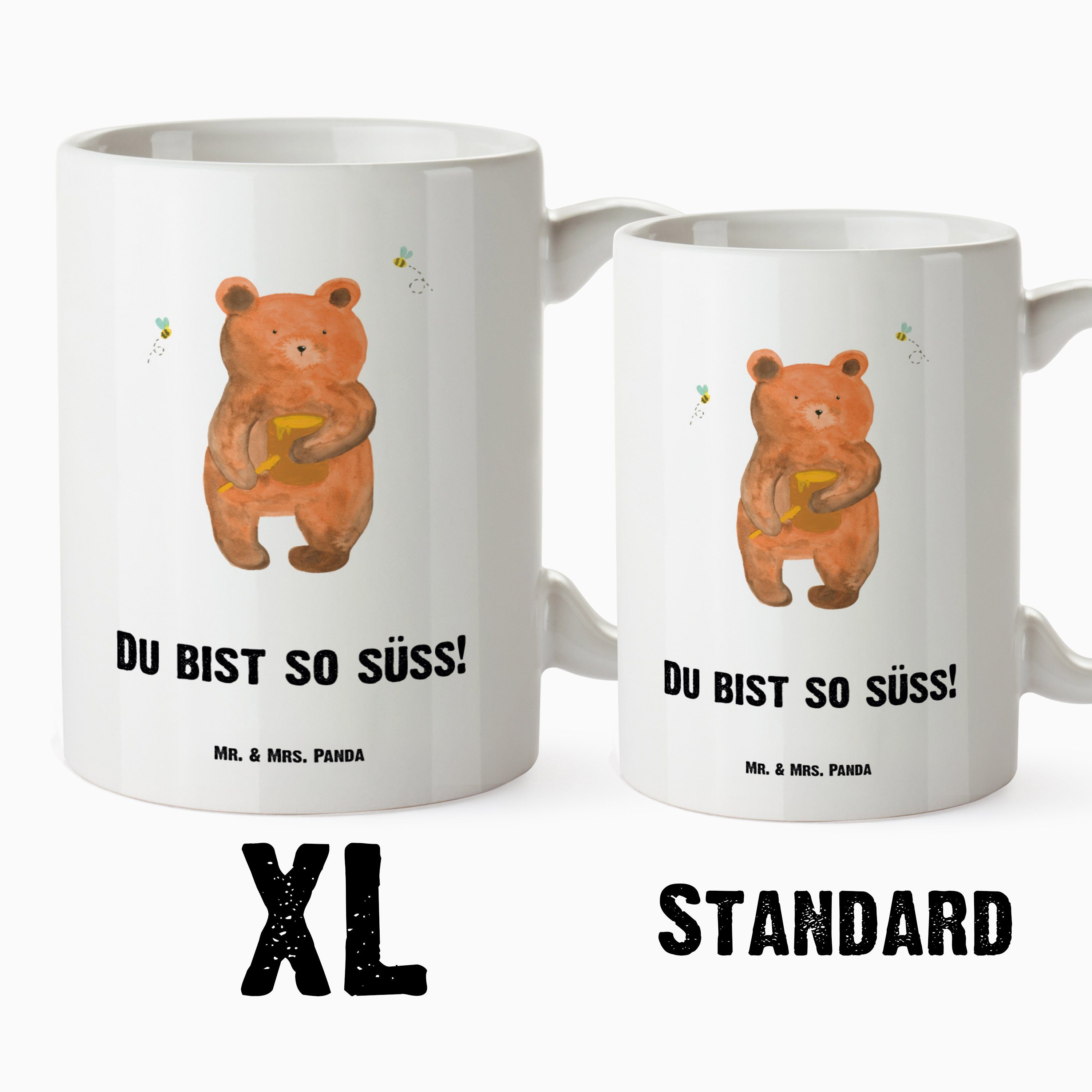 Mr. Panda & Jumbo Honigbär Weiß T, XL XL - Tasse, XL Mrs. Tasse Keramik Tasse, Geschenk, Tasse Groß, - Becher,