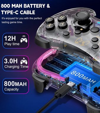 HYTIREBY RGB Switch Pro Controller Gamepad (für Nintendo Switch/Lite/OLED)