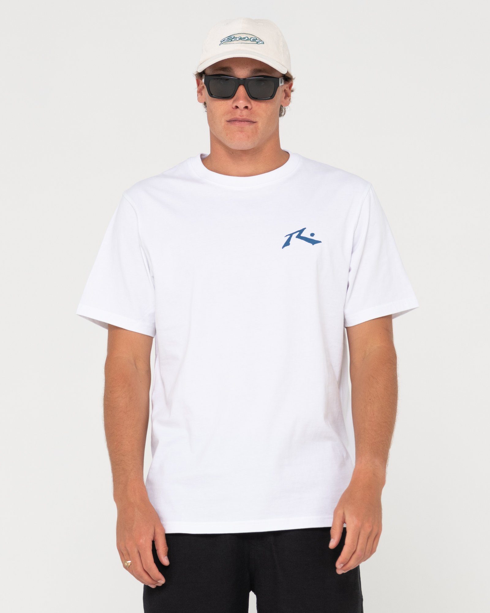 COMPETITION White SHORT T-Shirt Blue SLEEVE / Rusty TEE