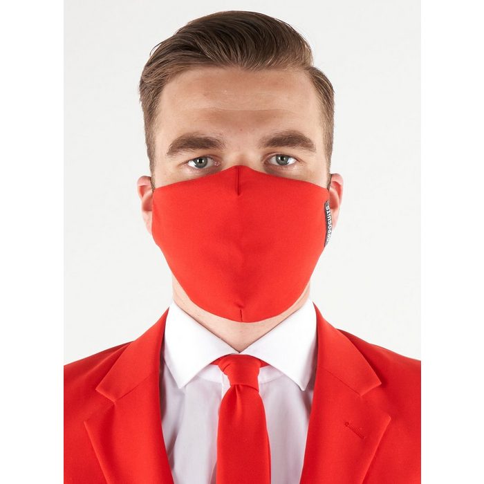 Opposuits Verkleidungsmaske Red Devil Stoffmaske In your face Corona! Gesichtsmaske mit Stil