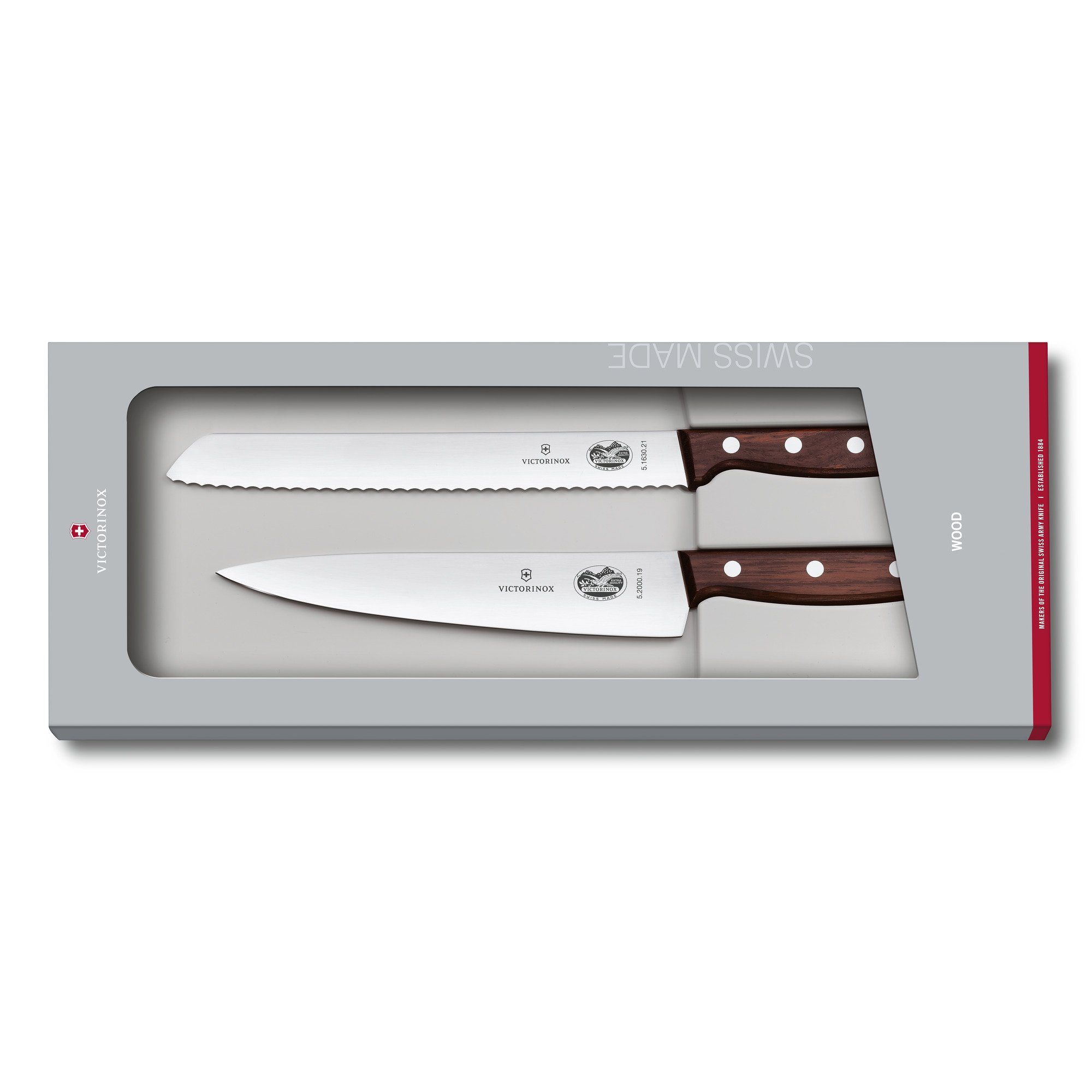 Victorinox 2-teilig Wood Messer-Set Küchengarnitur,