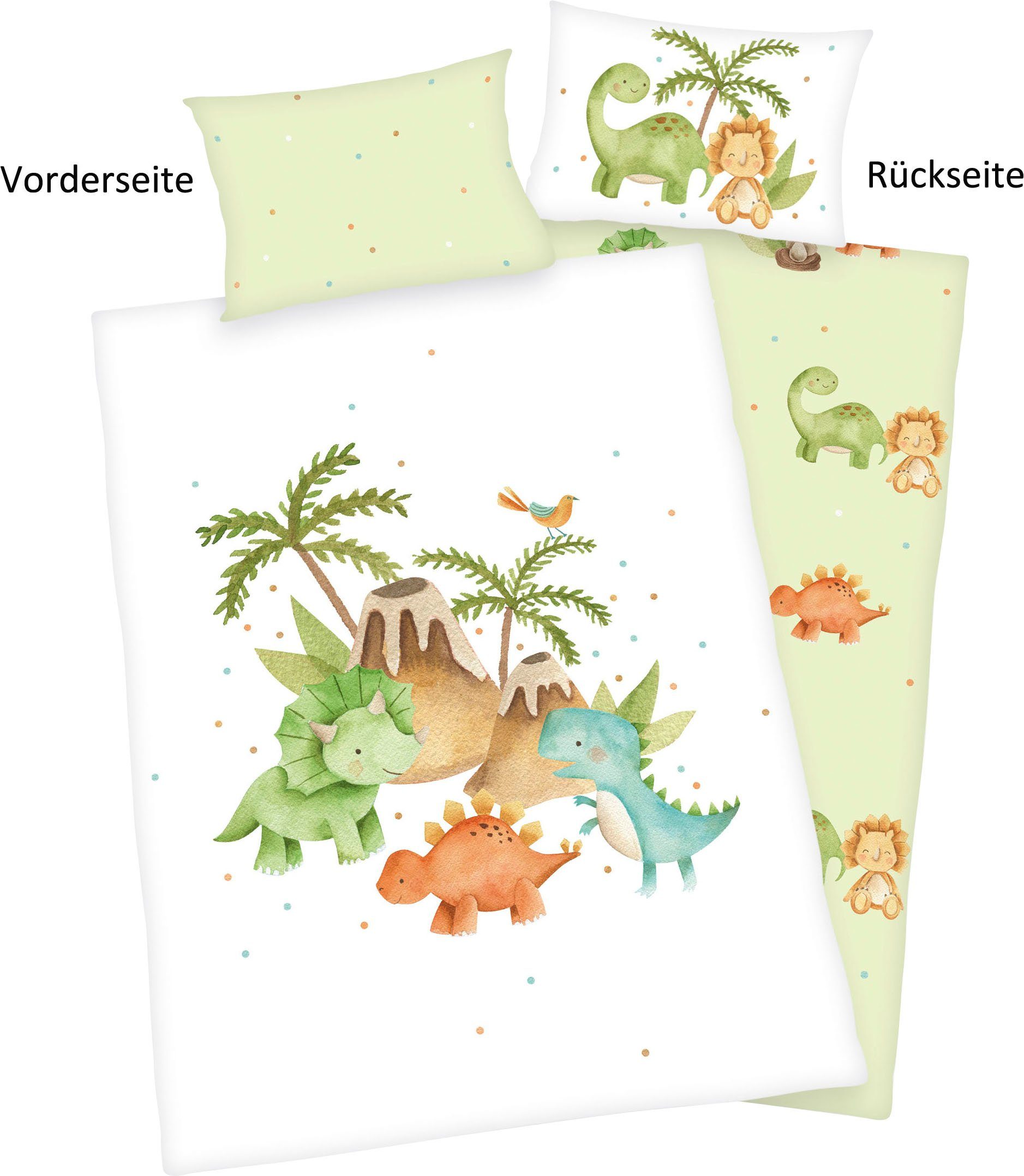 Baby Best Babybettwäsche Dinos, Renforcé, 2 teilig, mit liebevollem Motiv