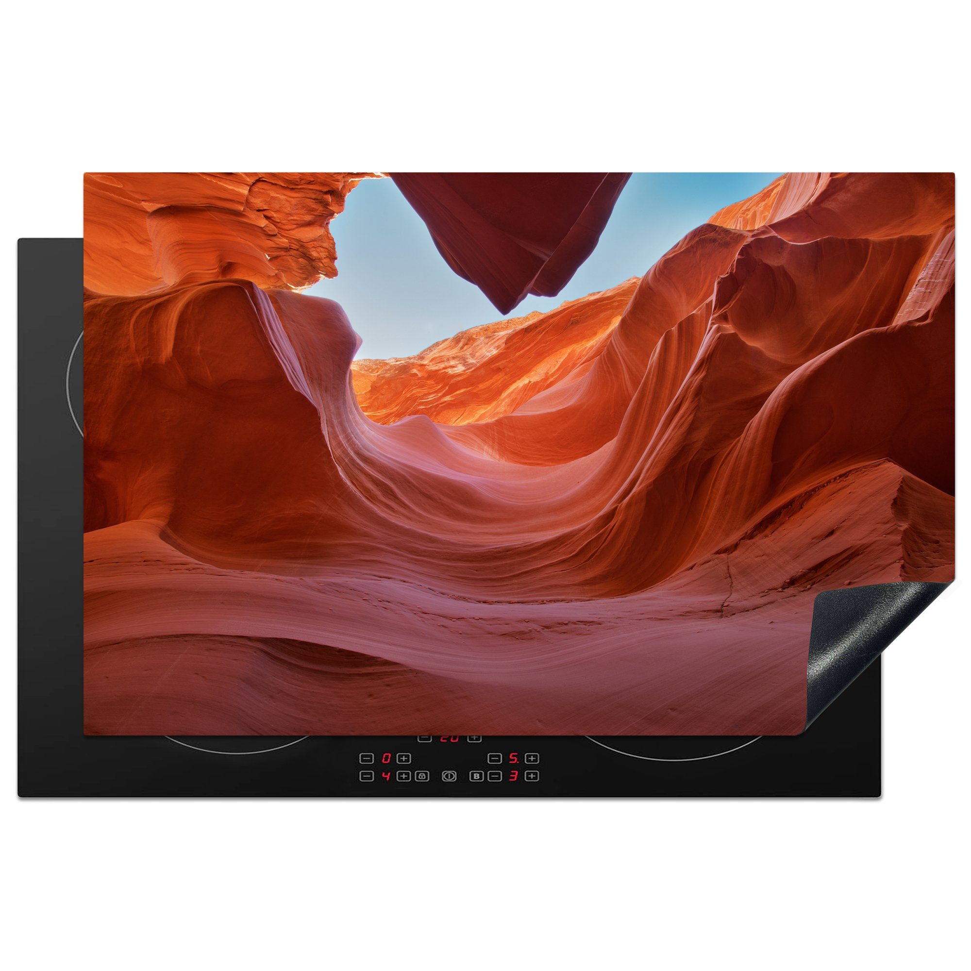 MuchoWow Herdblende-/Abdeckplatte Felsen unter der brennenden Sonne im Antelope Canyon, Vinyl, (1 tlg), 81x52 cm, Induktionskochfeld Schutz für die küche, Ceranfeldabdeckung