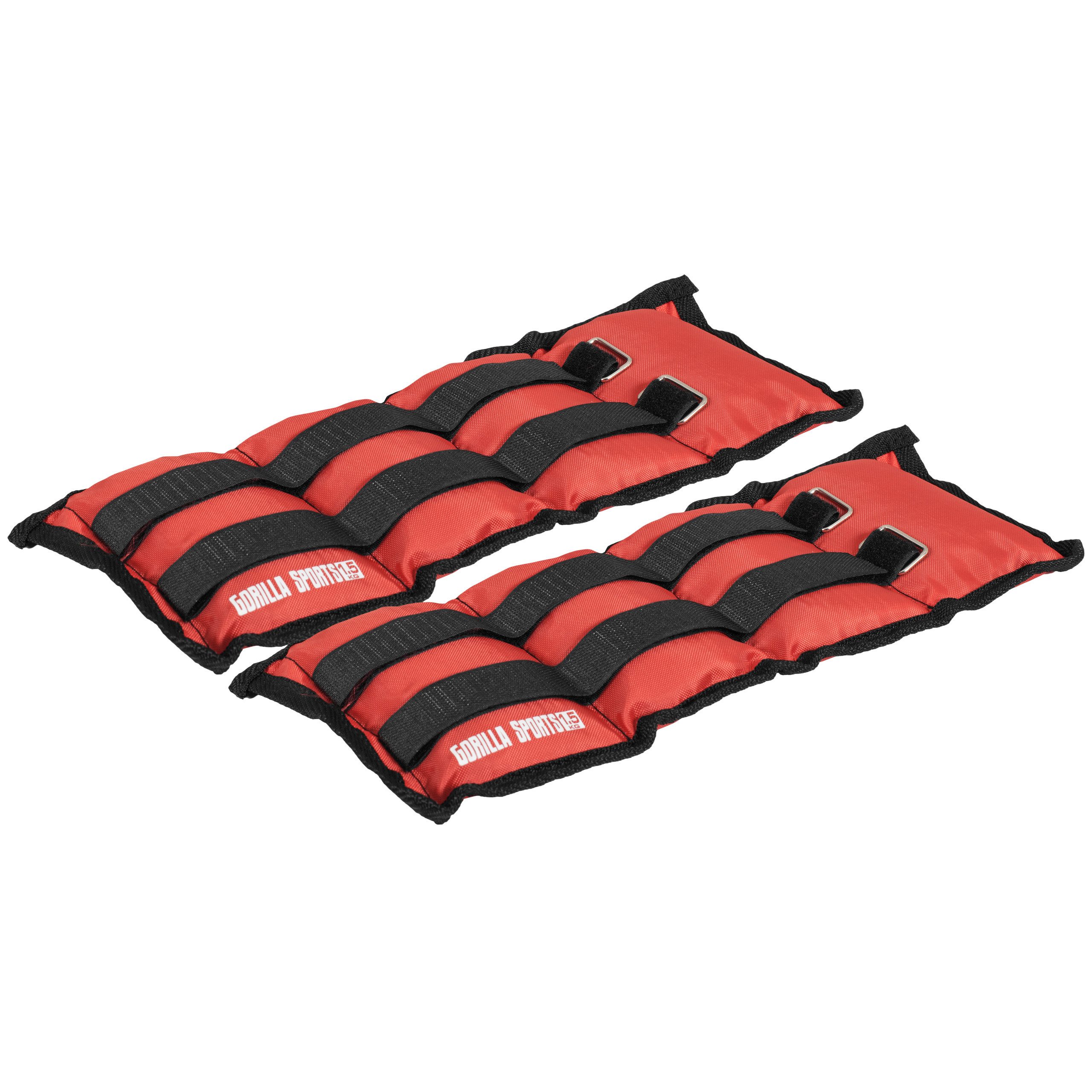 GORILLA SPORTS Zusatzgewichte Gewichtsmanschetten 2er Set Laufgewichte Fußgewichte Handgelenke, 3 kg