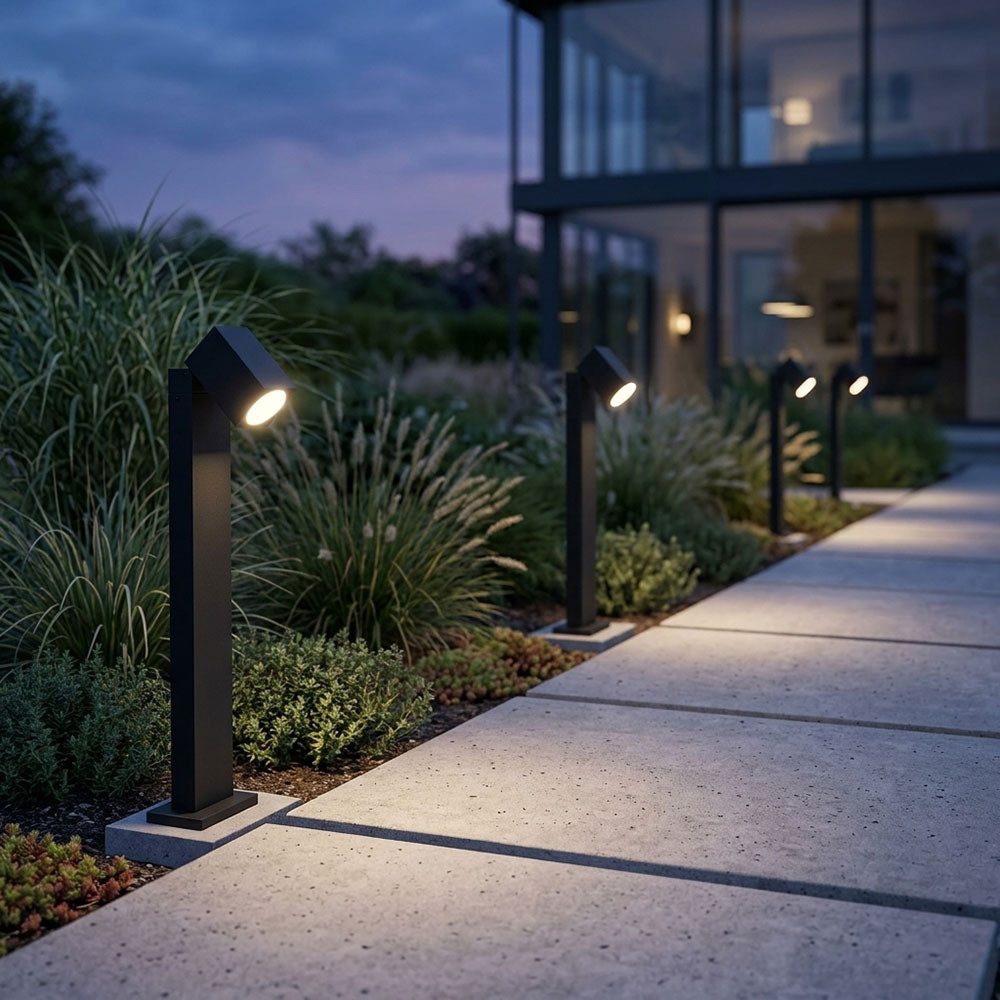 etc-shop Außen-Stehlampe, Leuchtmittel nicht inklusive, Außenlampe Wegeleuchten schwarz Garten Stehlampe Aussen