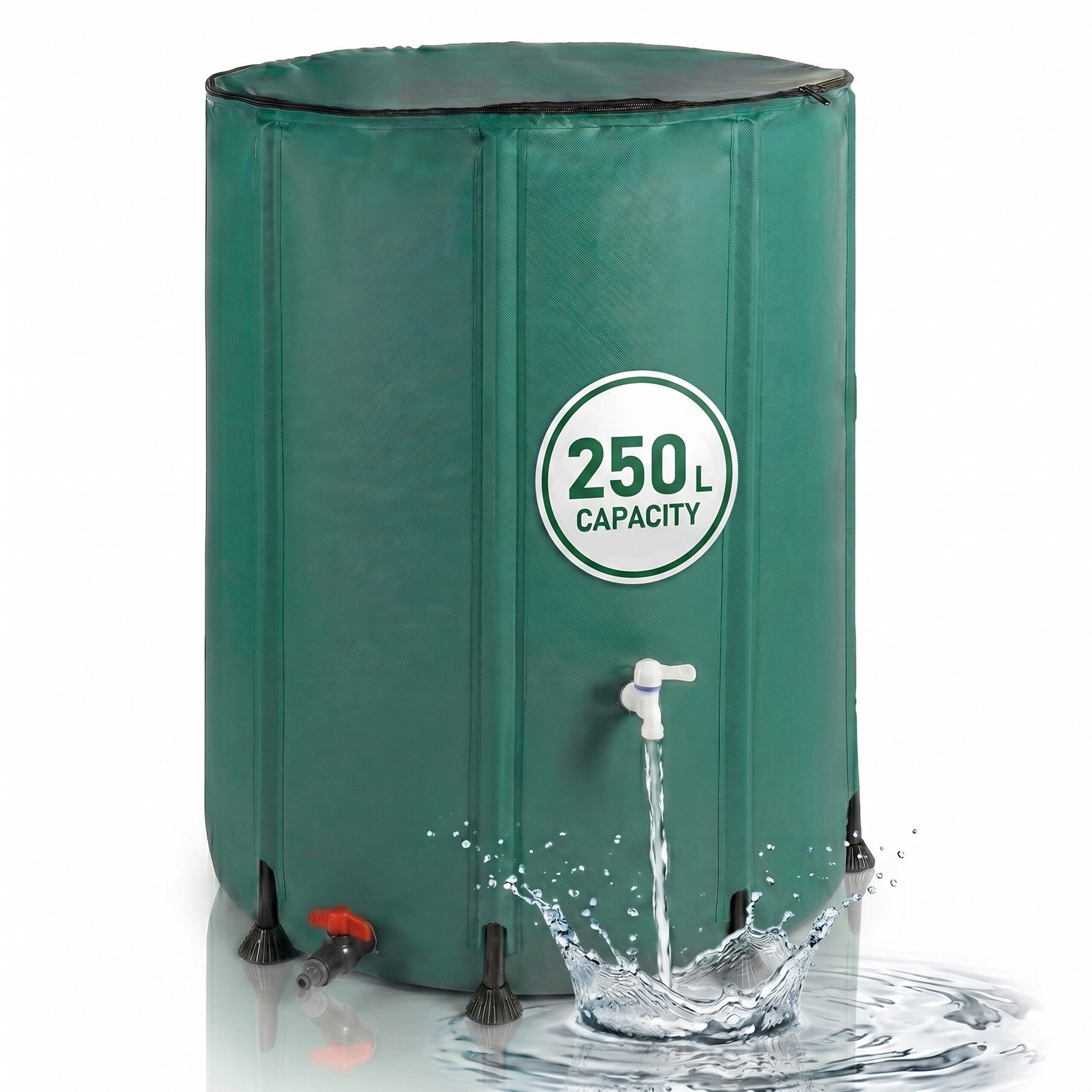 relaxdays Regentonne Faltbare Regentonne 250l, grün, 250 Liter