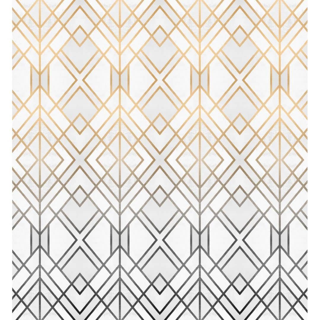K&L Wall Art Fototapete Große Vliestapete XXL Art Deco Gold Silber Gatsby Shabby Chic, Wohnzimmer Wandschutz