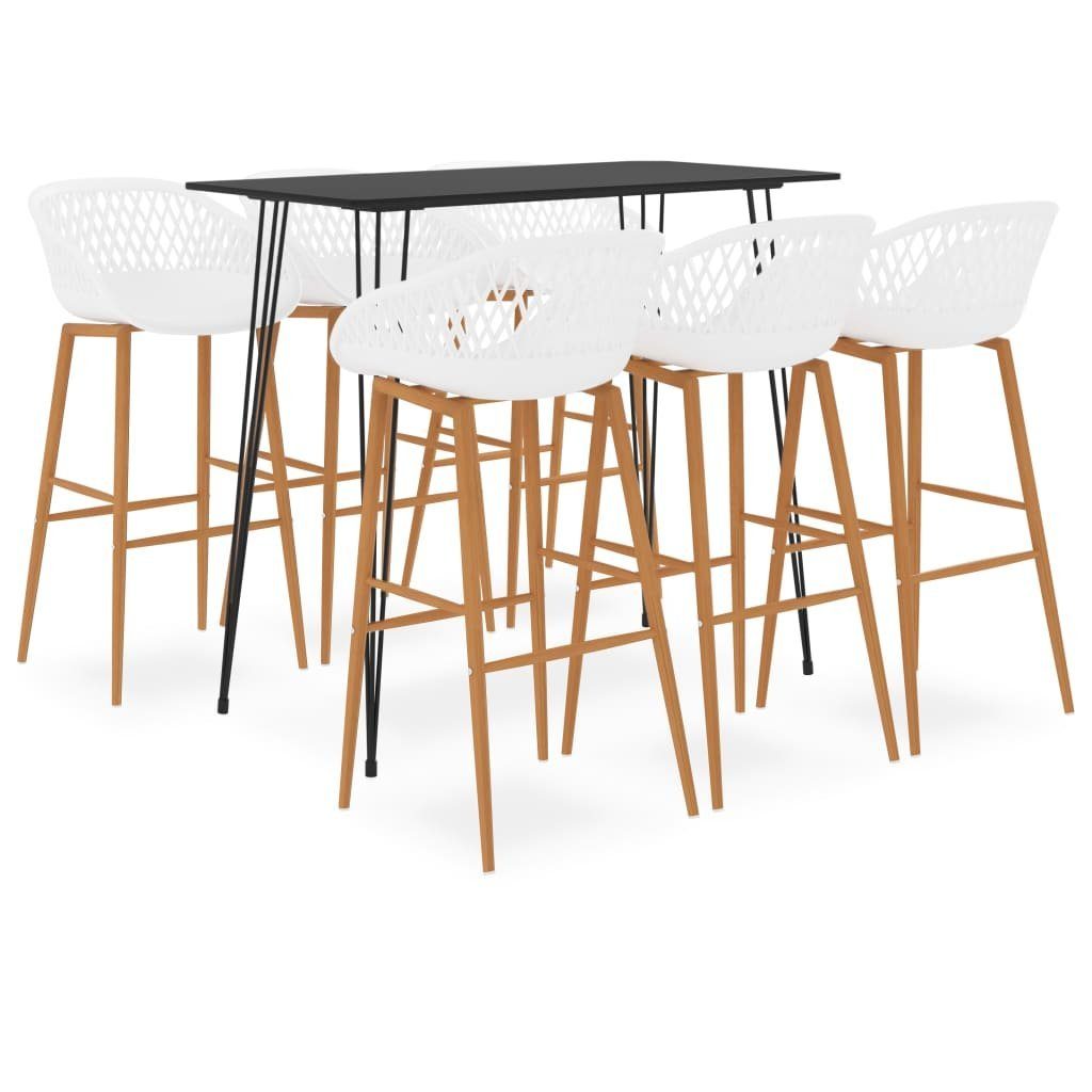 vidaXL Essgruppe 7-tlg. Bar-Set Schwarz und Weiß, (6-tlg)