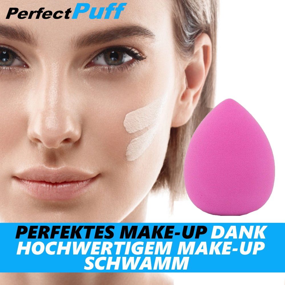 Puderpuff Schwämmchen Blender MAVURA PerfectPuff [3er Puder Make-Up, Beautyblender Schwamm Schminkschwamm Set] Schwamm Up Make-up Make Beauty