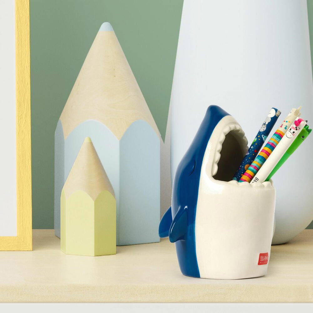 Legami Organizer Ceramic Pen Holder Desk Friends Shark