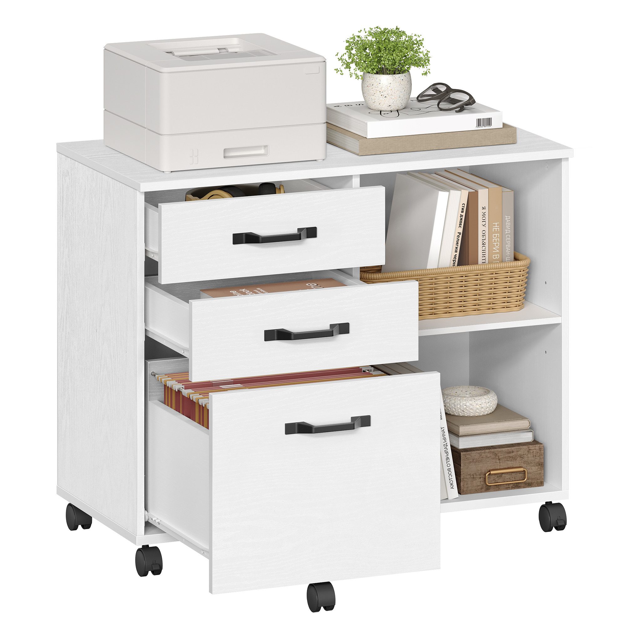 VASAGLE Aktenschrank Rollcontainer, mit Rollen nd günstig online kaufen