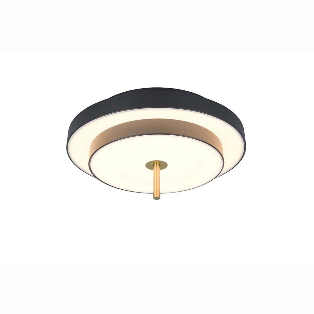 TRIO Leuchten LED Deckenleuchte, LED-Leuchtmittel fest verbaut, Farbwechsel, Neutralweiß, Kaltweiß, Warmweiß, Tageslichtweiß, LED Deckenleuchte Deckenlampe Wohnzimmerlampe Schwarz-Gold Switch
