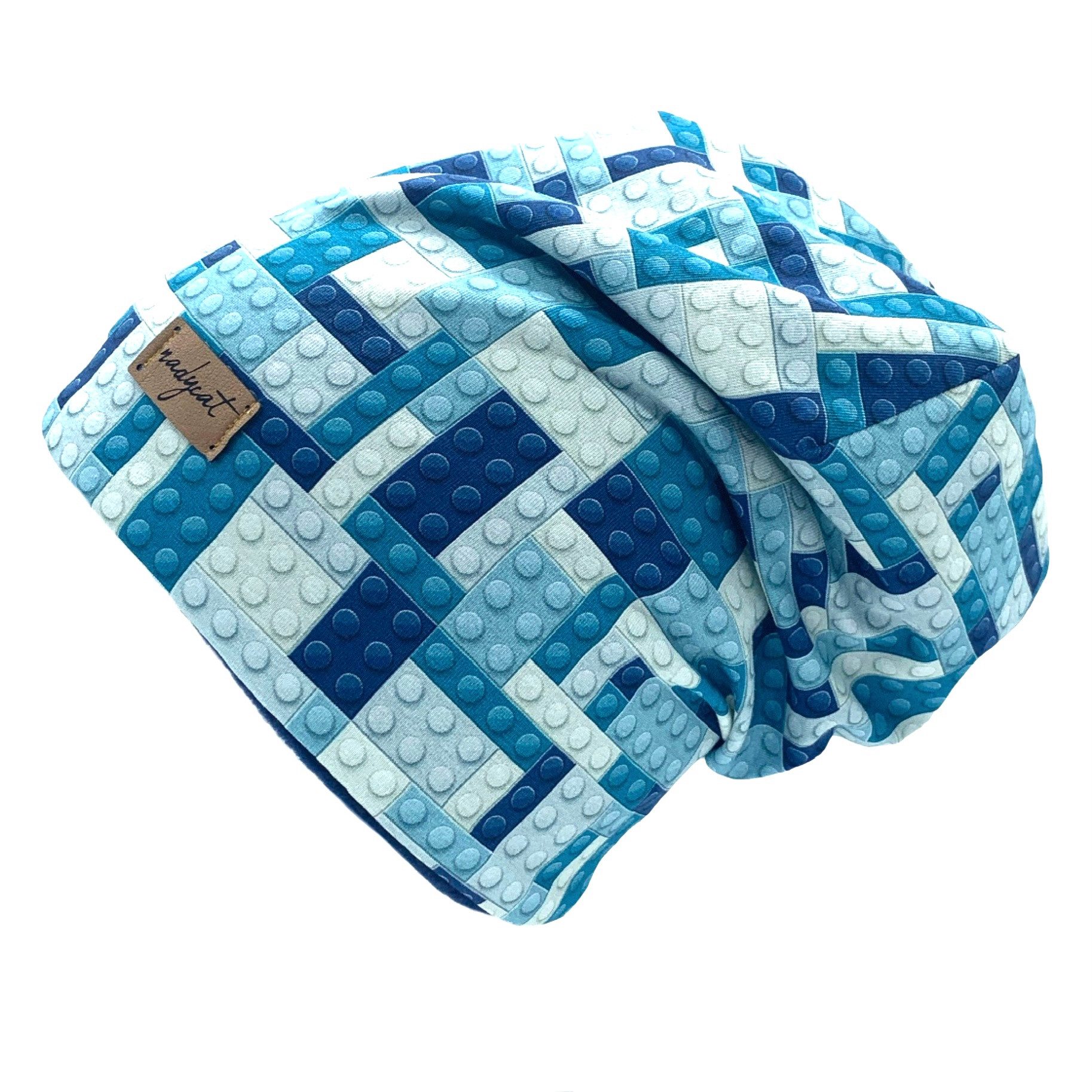 nadycat Beanie BAUSTEINE blau (2-St., Beanie mit passendem Loop) handgefert günstig online kaufen