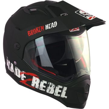 Broken Head Motorradhelm Made2Rebel rot, inklusive Sonnenblende