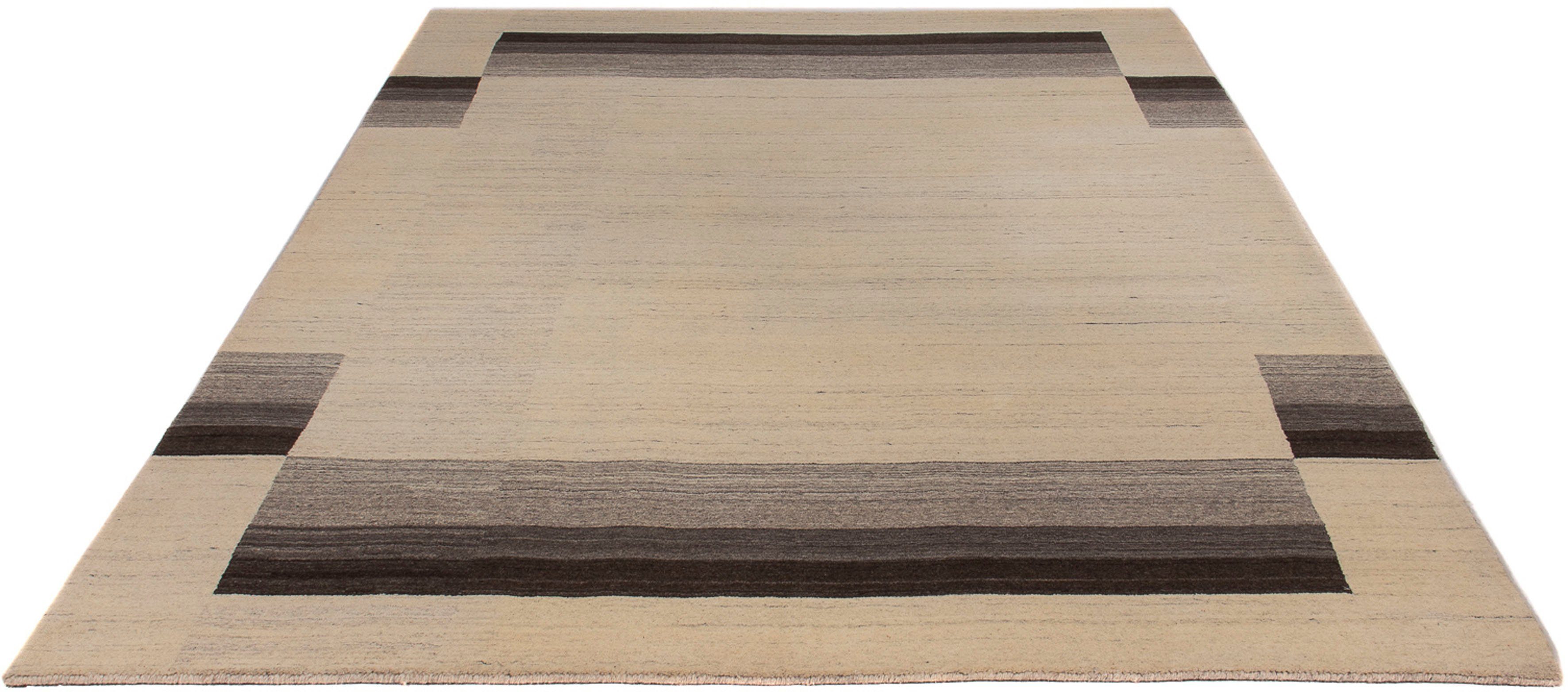 Wollteppich Gabbeh - Loribaft Softy - 235 x 172 cm - beige, morgenland, rechteckig, Höhe: 12 mm, Wohnzimmer, Einzelstück | Kurzflor-Teppiche