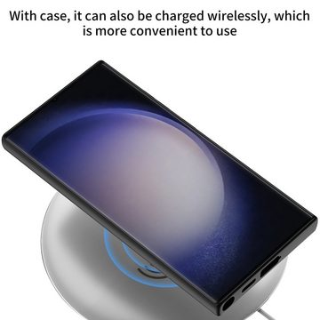 Wigento Handyhülle Für Samsung Galaxy S24 Ultra GKK Skin Feel MagSafe Magnet Ring Hülle
