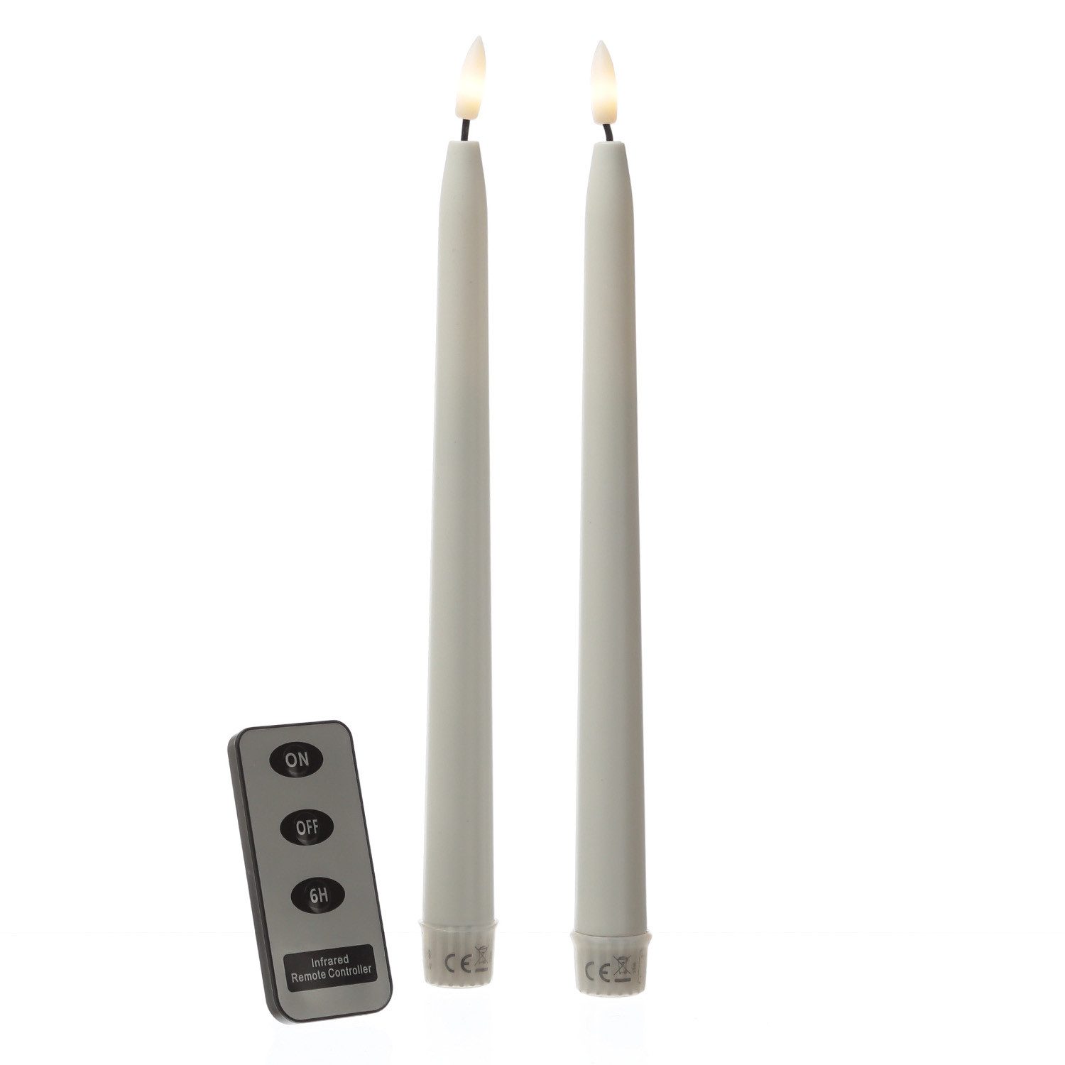 MARELIDA LED-Kerze LED Stabkerzen Outdoorkerzen Timer H: 28cm weiß für Inne günstig online kaufen