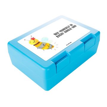 Mr. & Mrs. Panda Butterdose Biene Blume - Weiß - Geschenk, Brotzeitbox, Wespe, Lunch box, Hummel, Premium Kunststoff, (1-tlg), Luftlöcher