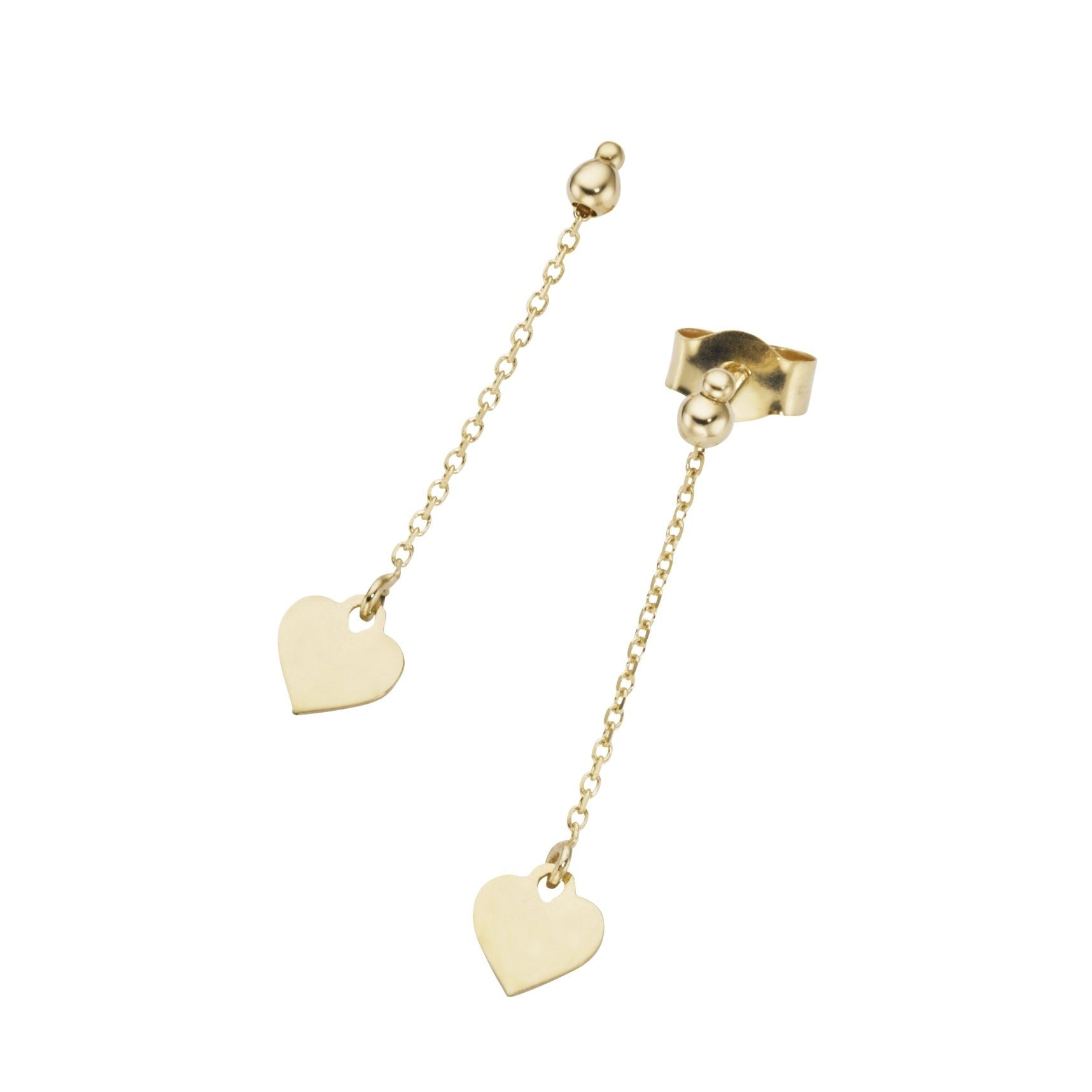 Luigi Merano Paar Ohrstecker mit Behang Herzen, Gold 585 günstig online kaufen